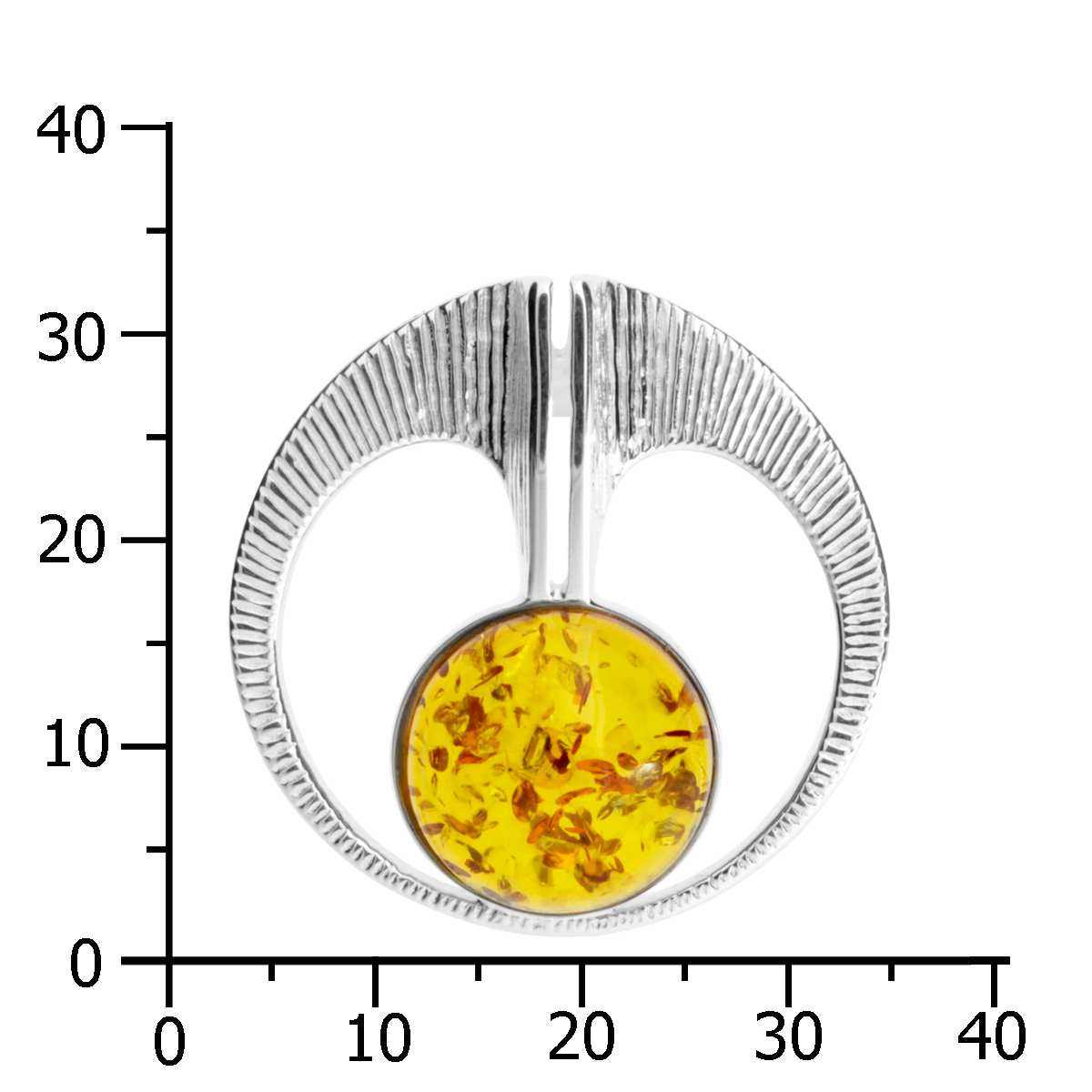 001-203583-0100k Anhänger-Gleiter Silber 925/000, Bernstein