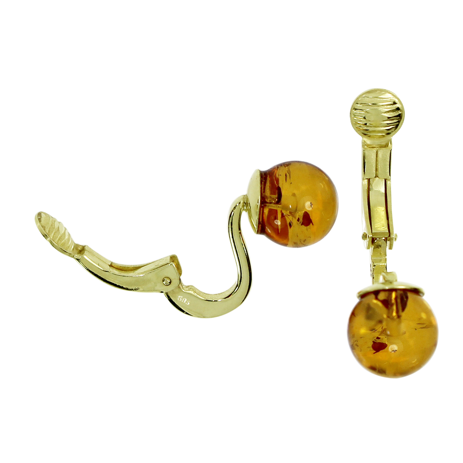 Ohrclip Gold 585/-, Bernstein    Ohrclip Gold 585/-, Bernstein