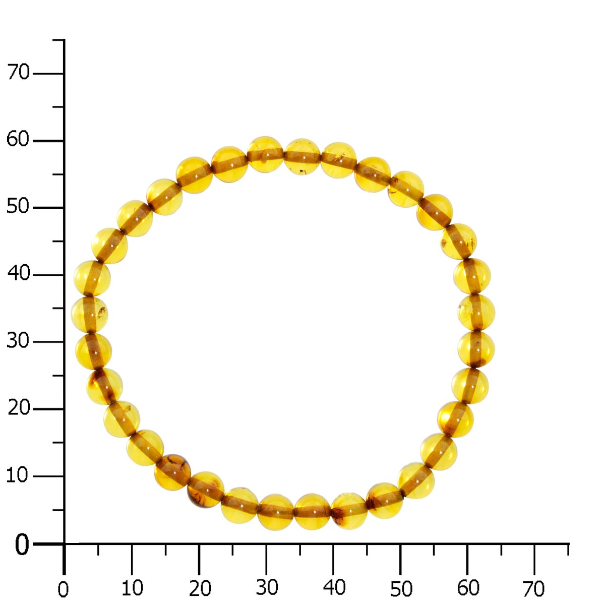 058-410011-0619k Bernsteinarmband, Kugel 6 mm, 19 cm, Gummizug