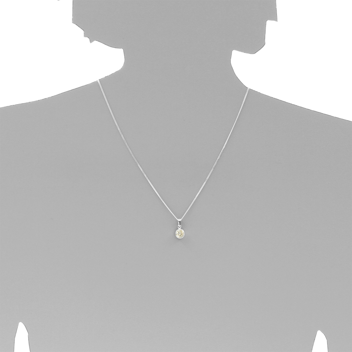 001-203646-A145s Kette mit Anhänger Silber 925/000, 45 cm, Zirkonia