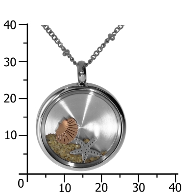 Kette mit Anhänger (23 mm), Edelstahl, 41 - 46 cm verstellbar Kette mit Anhänger (23 mm), Edelstahl, 41 - 46 cm verstellbar