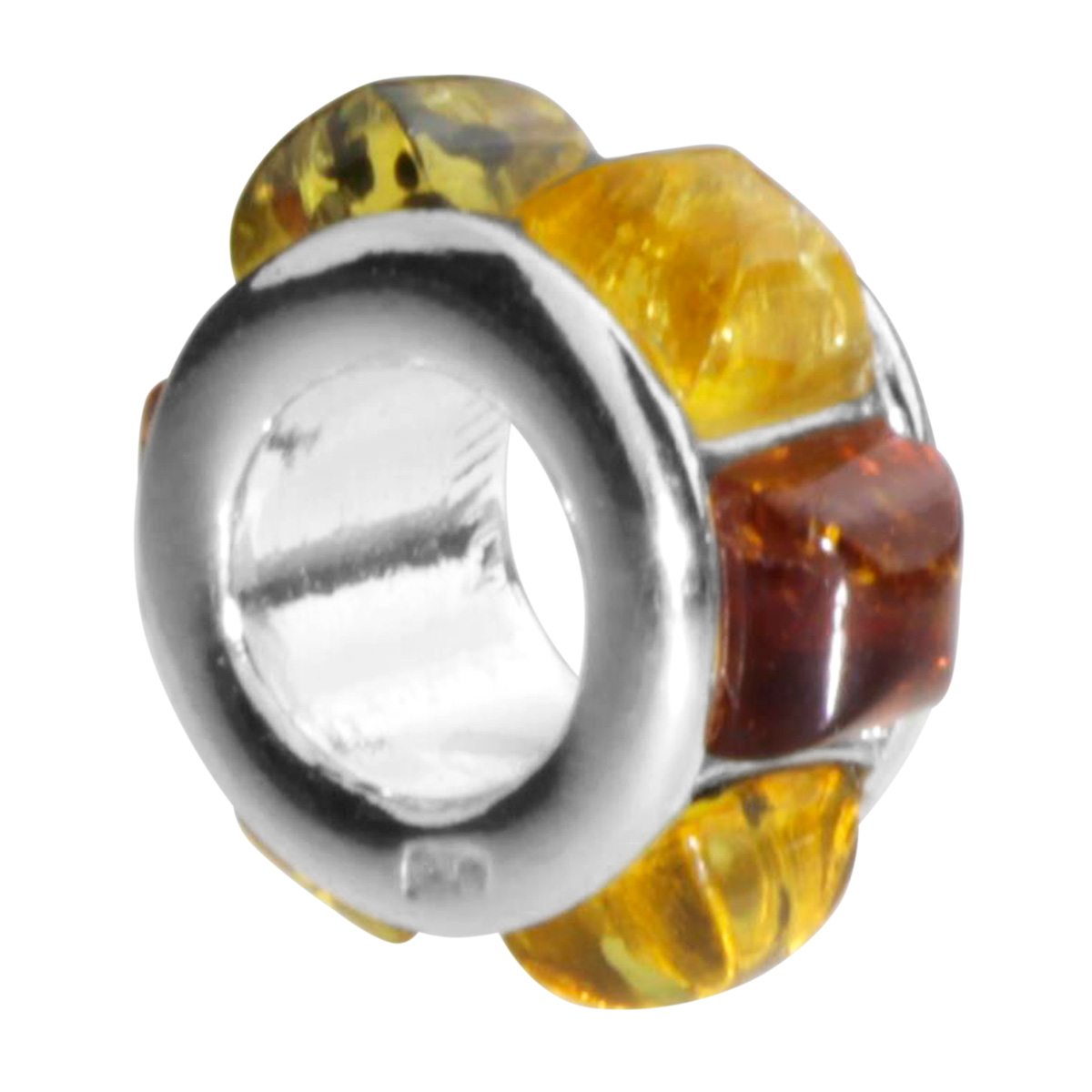 098-208007-0500 Bead Silber 925/000, Bernstein
