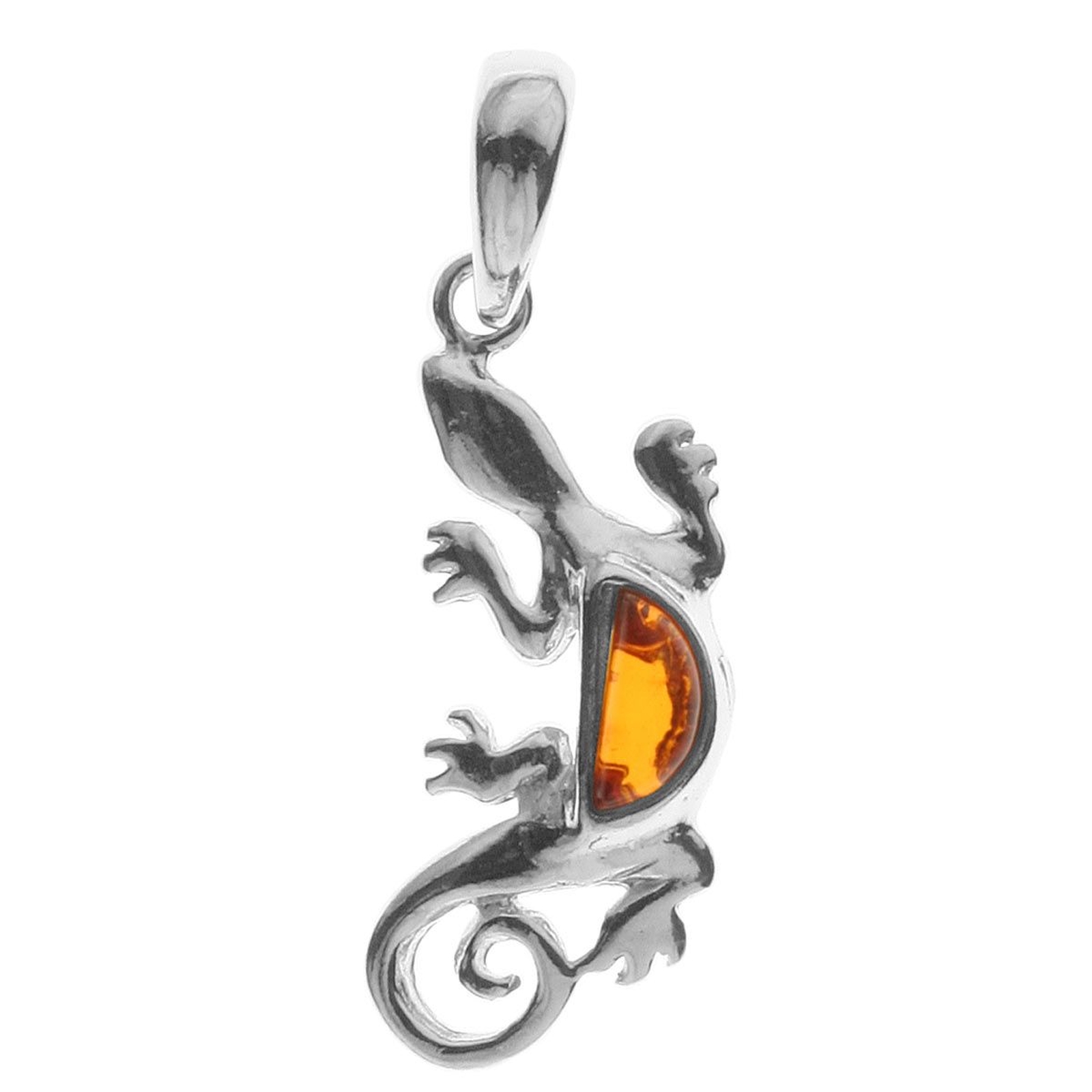 098-200610-0100 Anhänger Silber 925/000, Salamander, Bernstein