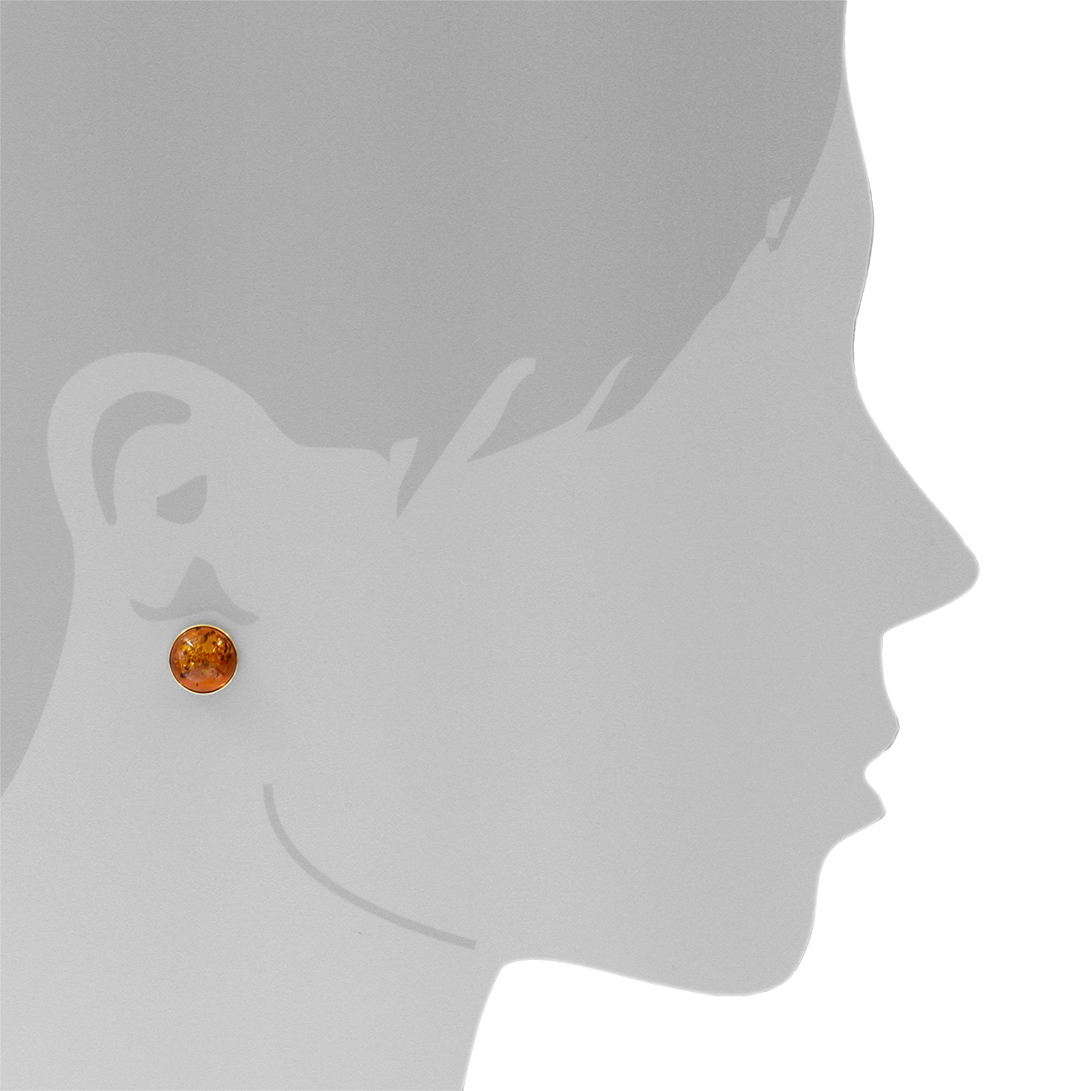 Ohrstecker Gold 333/000, Bernstein
