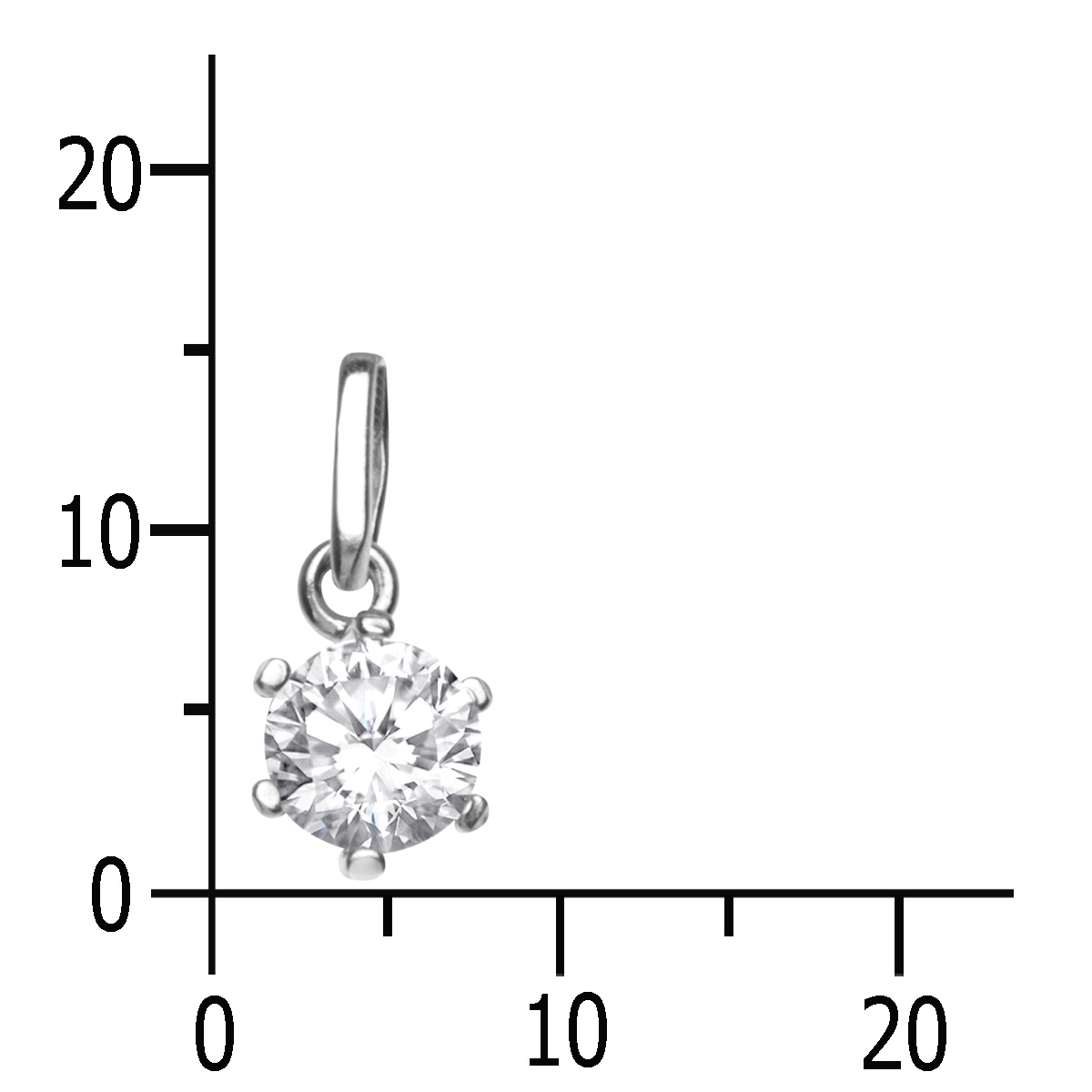 043-201671-0100k Anhänger Silber 925/000, Zirkonia, weiß