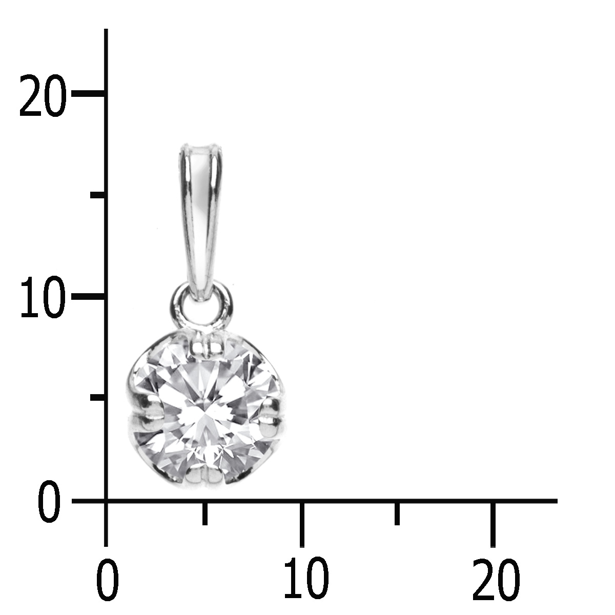 043-201705-0100k Anhänger Silber 925/000, Zirkonia, weiß