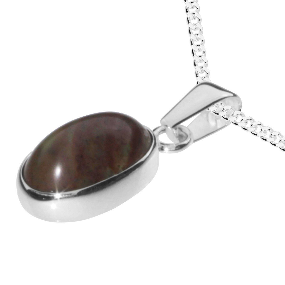 001-203040-A6421 Kette mit Anhänger. Silber 925/000, 42 cm oder 45 cm, Schlangenstein