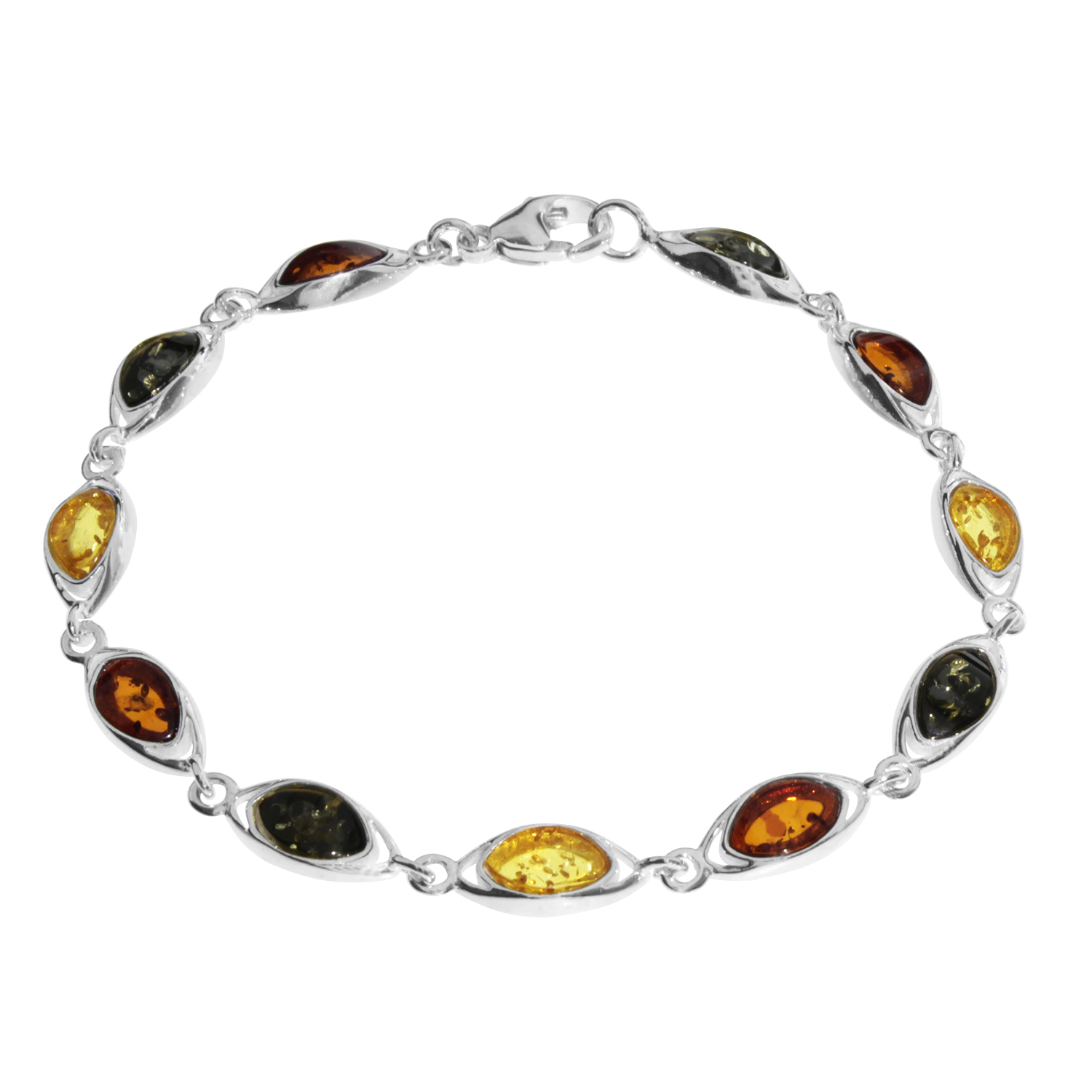 089-210183-0100 Armband, Silber 925/000,  Bernstein