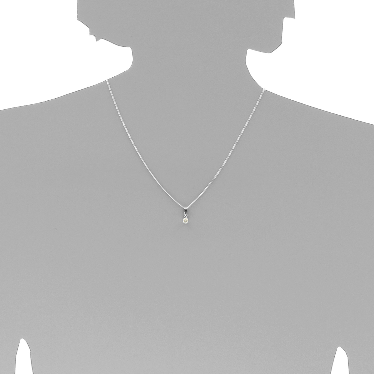 001-203643-A142s Kette mit Anhänger Silber 925/000, 42 cm, Zirkonia