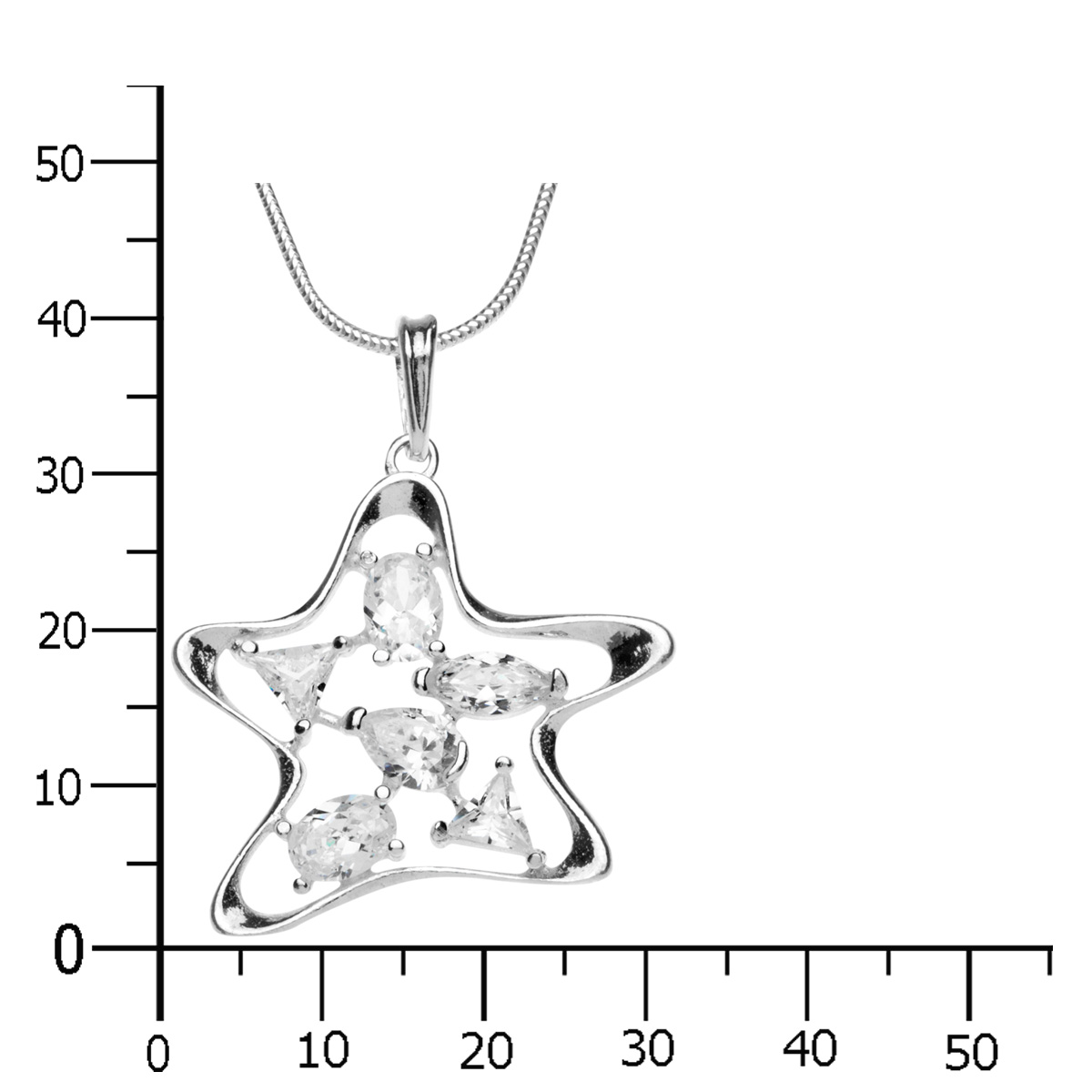 043-201669-A142k Kette mit Anhänger Silber 925/000, Zirkonia, weiß, 42 cm