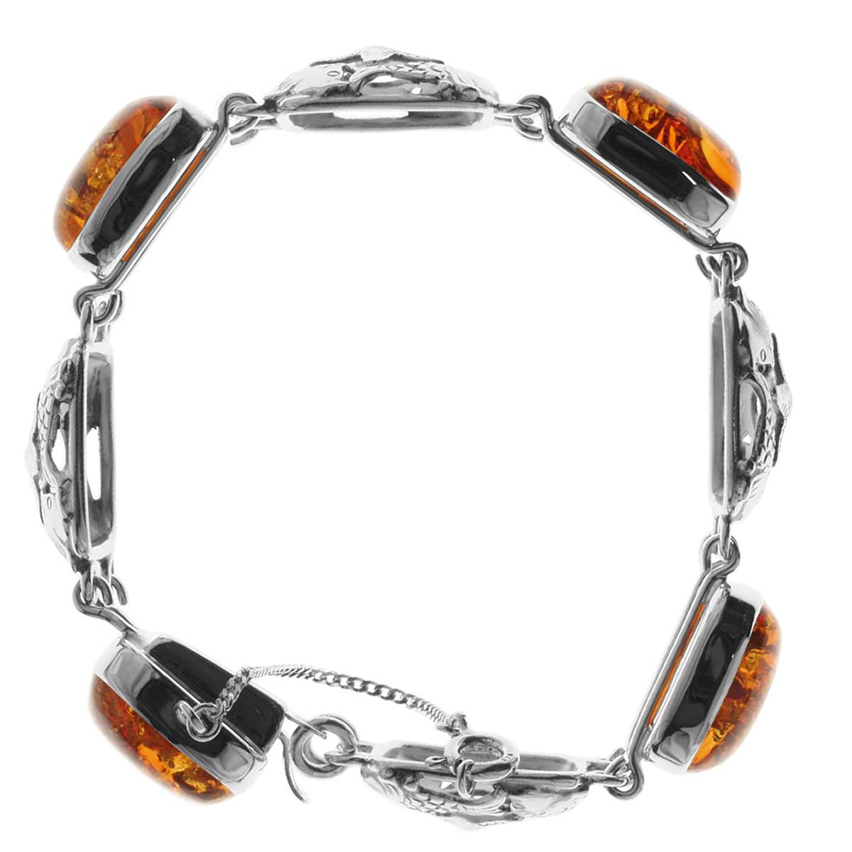 4250054222392-PT02 Armband Fischland, Silber 925/000, oxyd., Bernstein