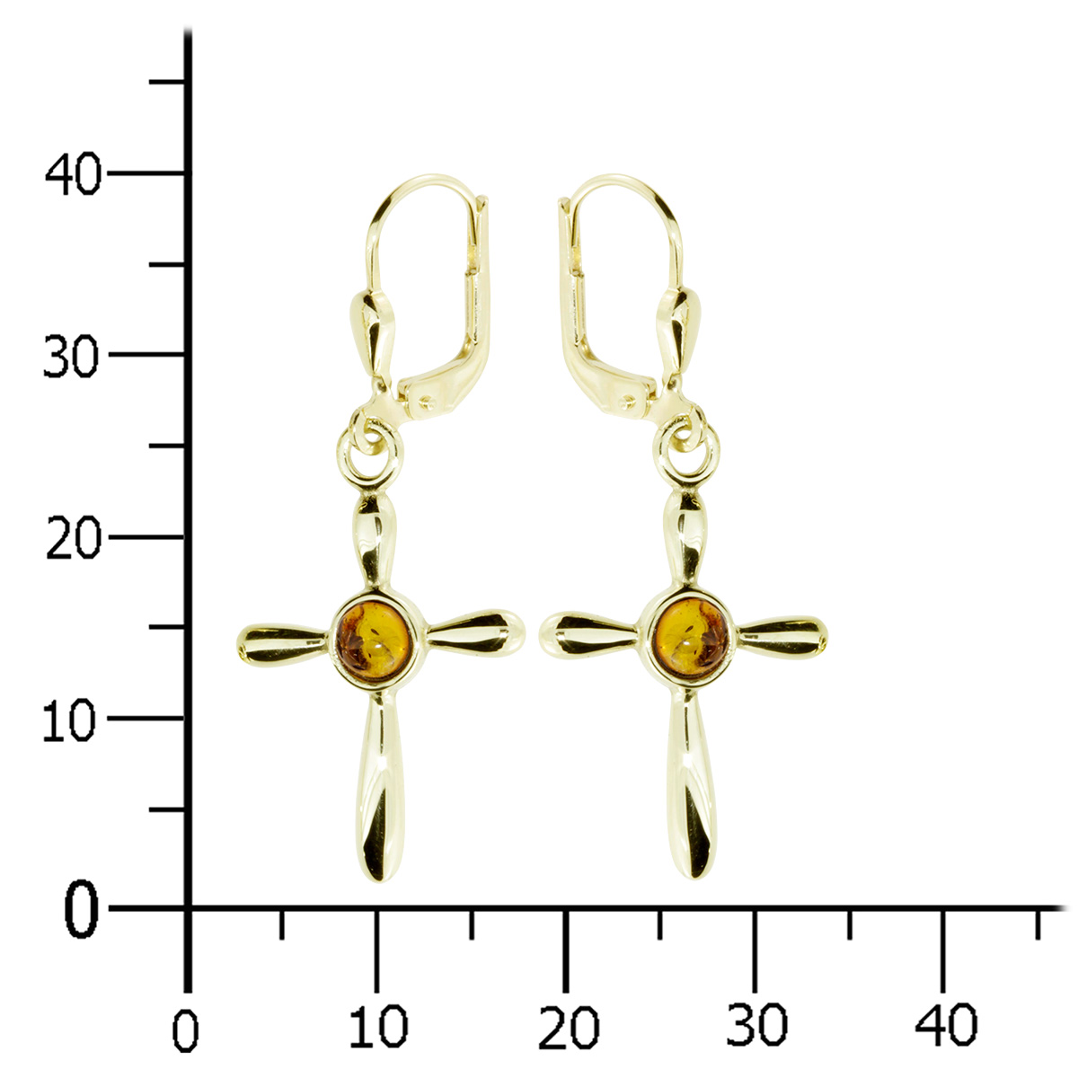001-163270-0001k Ohrhänger Gold 333/000, Bernstein