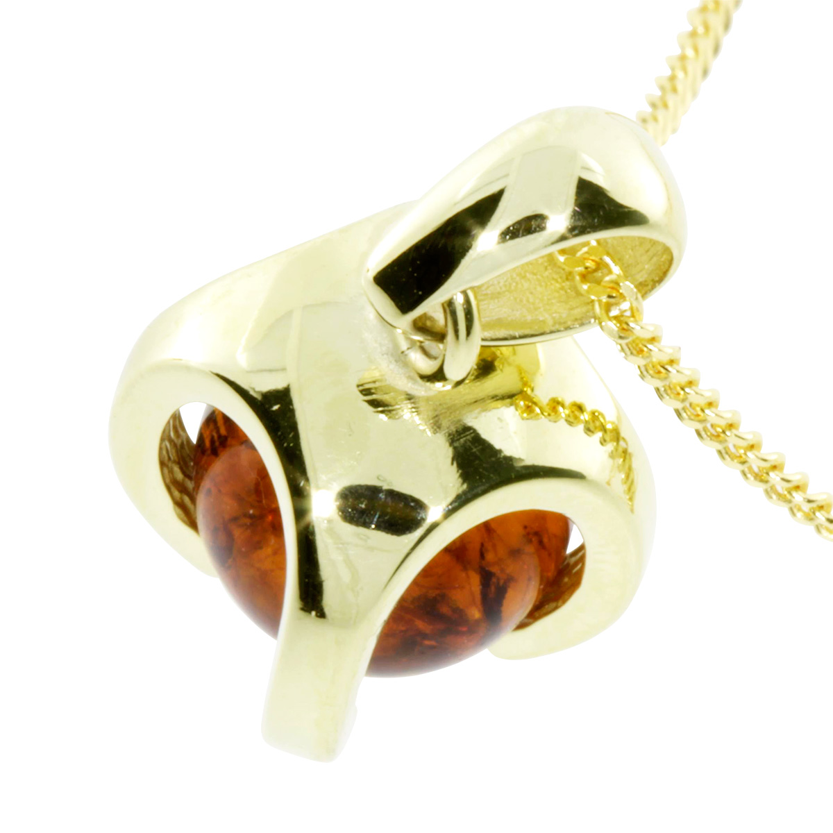 001-103636-A1422 Kette mit Anhänger Gold 333/000, 42 cm, Bernstein