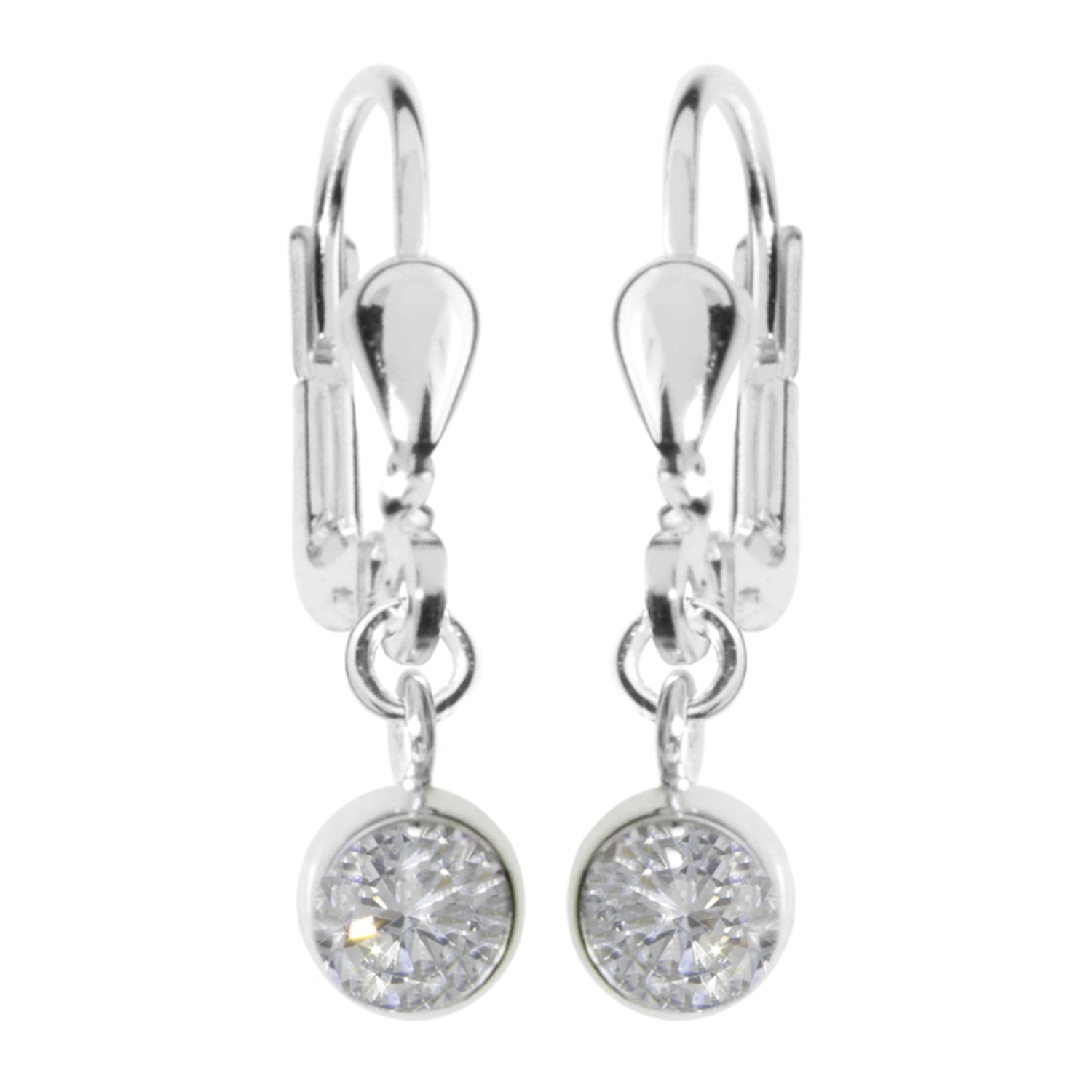 Ohrhänger Silber 925/000, Zirkonia, 5 mm