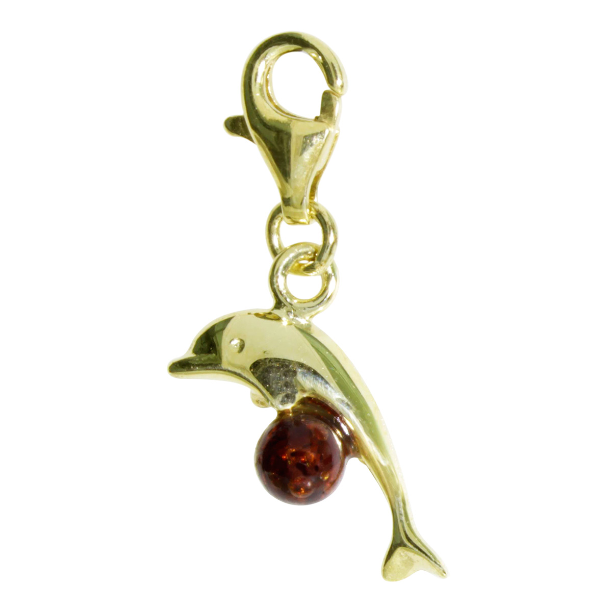 001-103655-0200 Charm Gold 333/000, Delphin, Bernstein