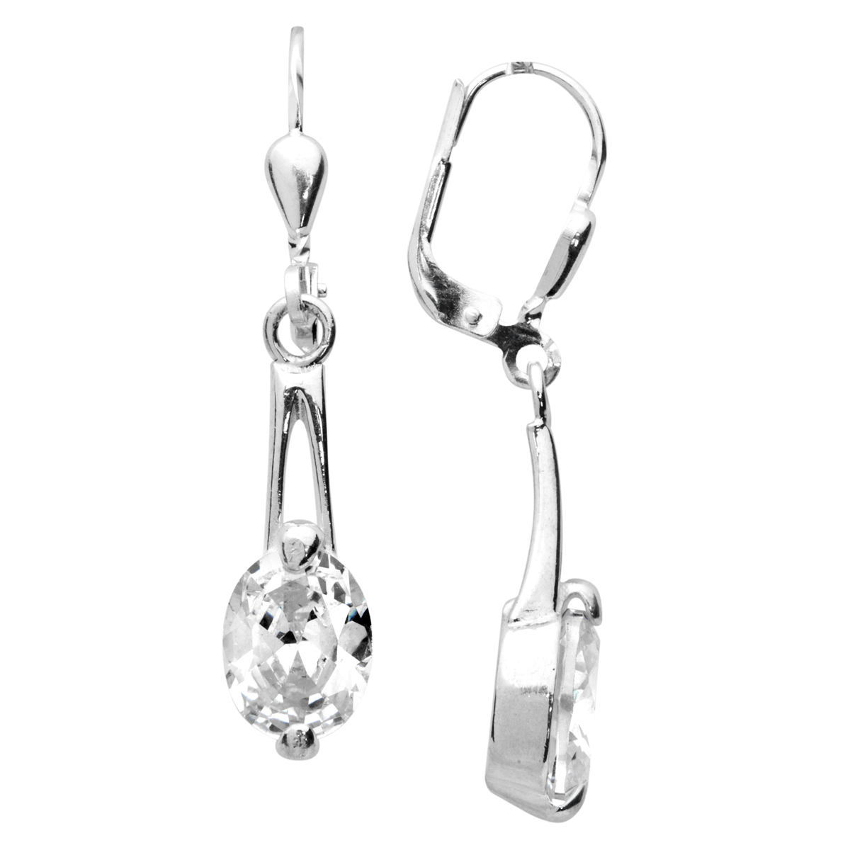 043-261712-0100 Ohrhänger Silber 925/000, Zirkonia, weiß