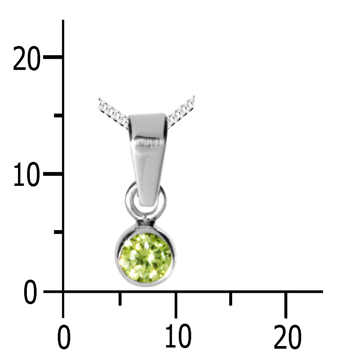 001-203643-A242k58403ce2d8ed9 Kette mit Anhänger Silber 925/000, 42 cm, Zirkonia-limette