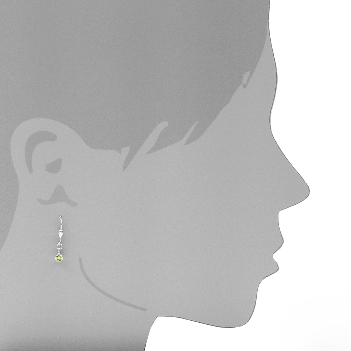 001-263394-0200s Ohrhänger Silber 925/000, Zirkonia-limette, 4 mm