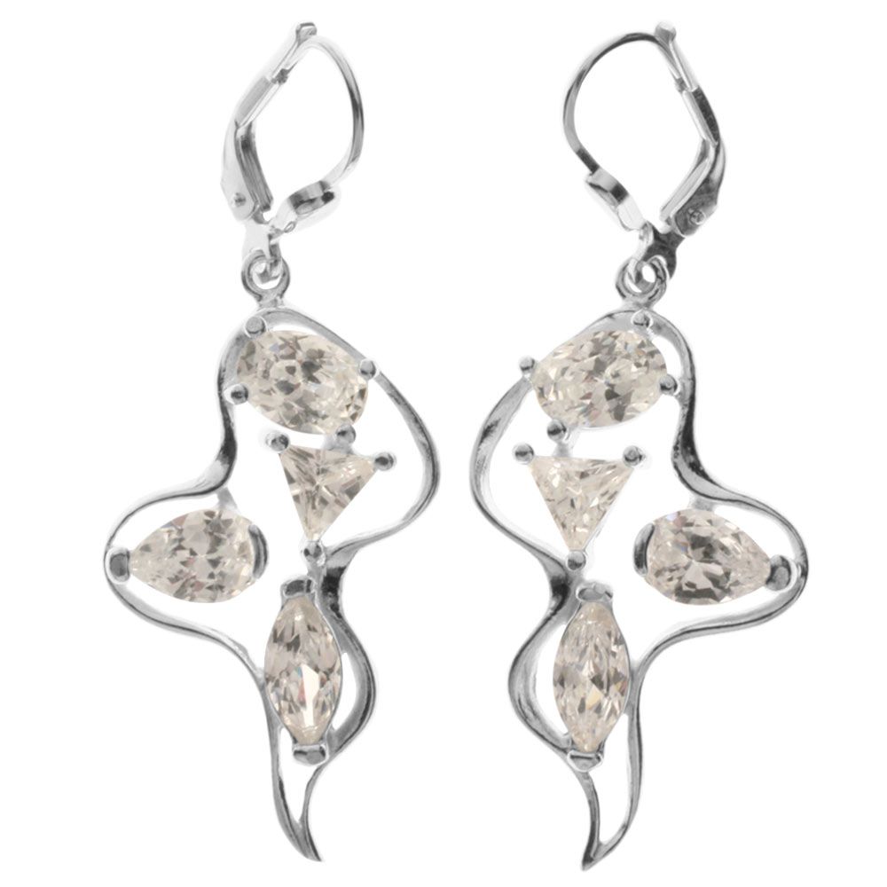 043-261669-0100 Ohrhänger Silber 925/000, Zirkonia, weiß