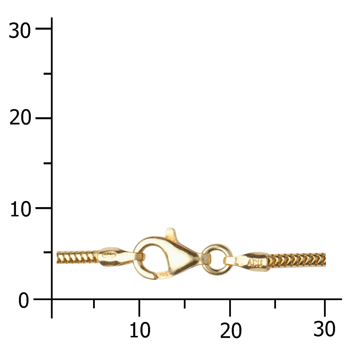 4250054232001-PT04 Kette Gold 333/000, Schlange 1,6 mm - Länge wählbar-