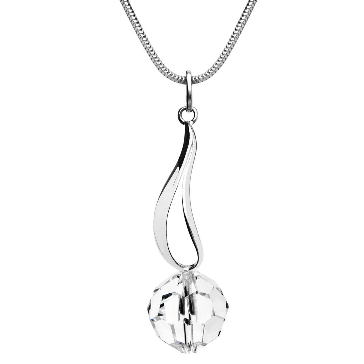 043-200026-A142 Kette mit Anhänger Silber 925/000, Zirkonia, weiß, 42 cm