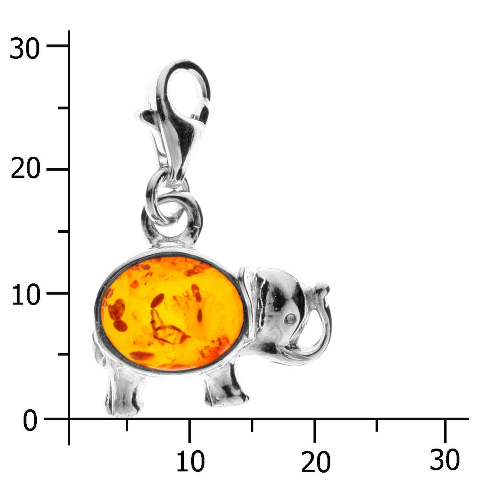 098-200160-0200k Charm Silber 925/000, Elefant, Bernstein