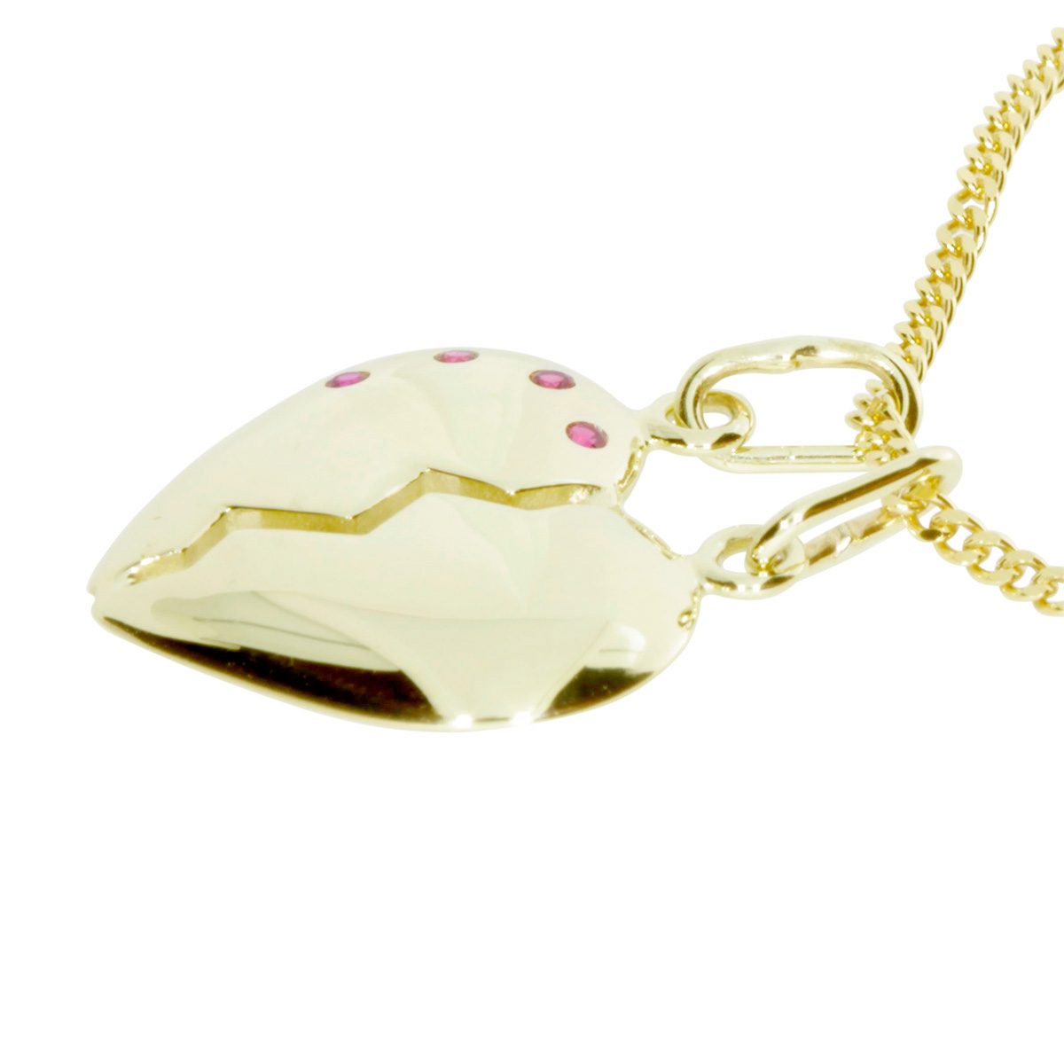001-100572-10021 Kette mit Anhänger, Gold 333/000,Herz, 42 cm, sy. Rubin