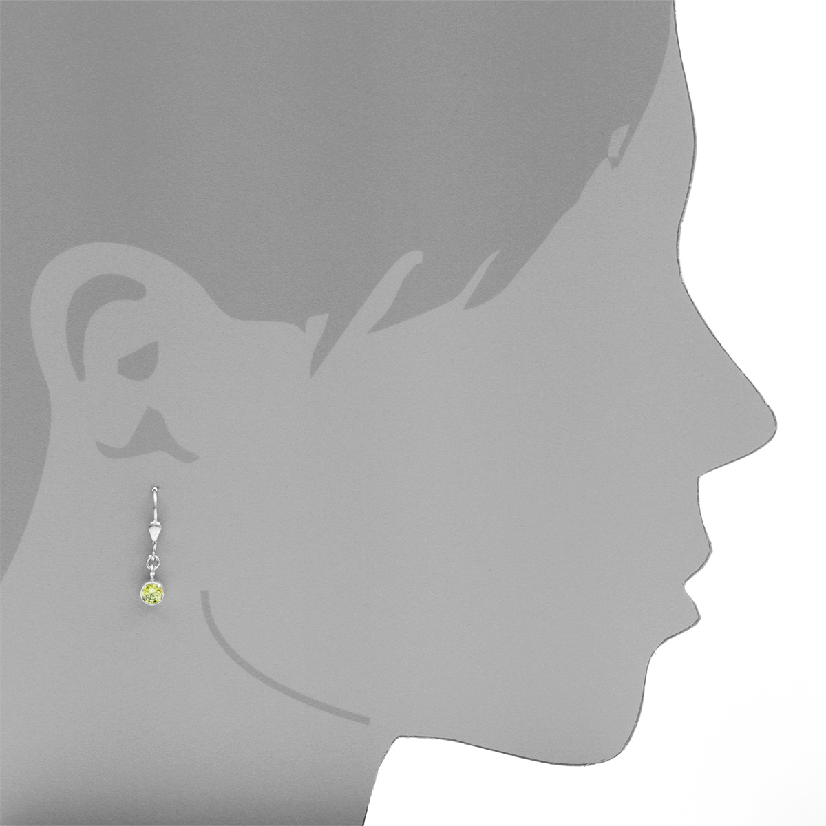 001-263395-0200s Ohrhänger Silber 925/000, Zirkonia-limette, 5 mm