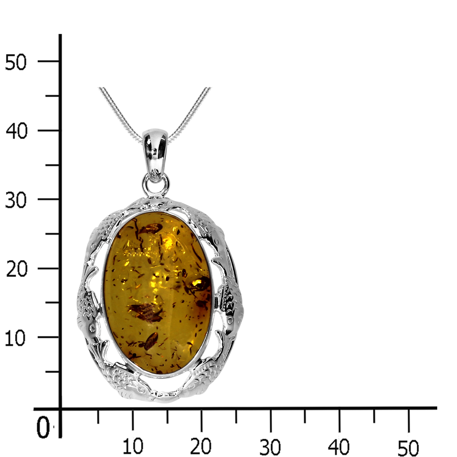 Kette mit Anhänger, Silber 925/000, Bernstein -Länge wählbar- Kette mit Anhänger, Silber 925/000, Bernstein -Länge wählbar-