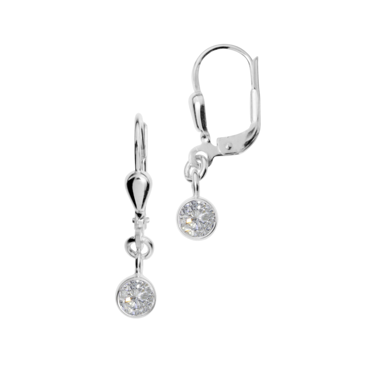 001-263394-0100 Ohrhänger Silber 925/000, Zirkonia, 4 mm