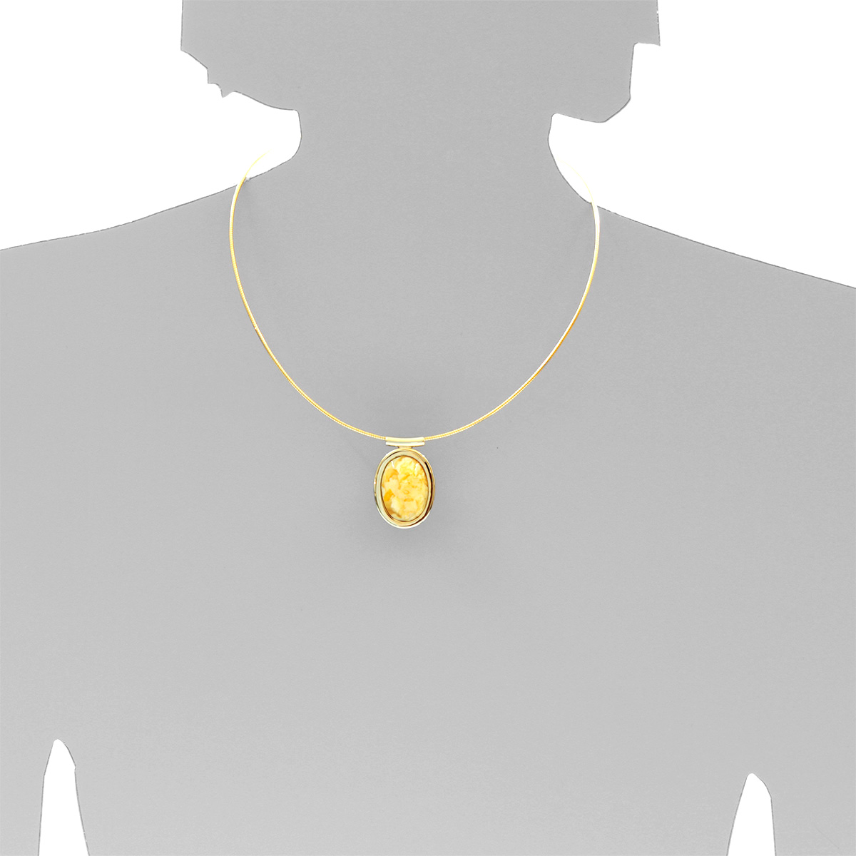550947008s Anhänger Gold 333/000, Bernstein-Unikatstein