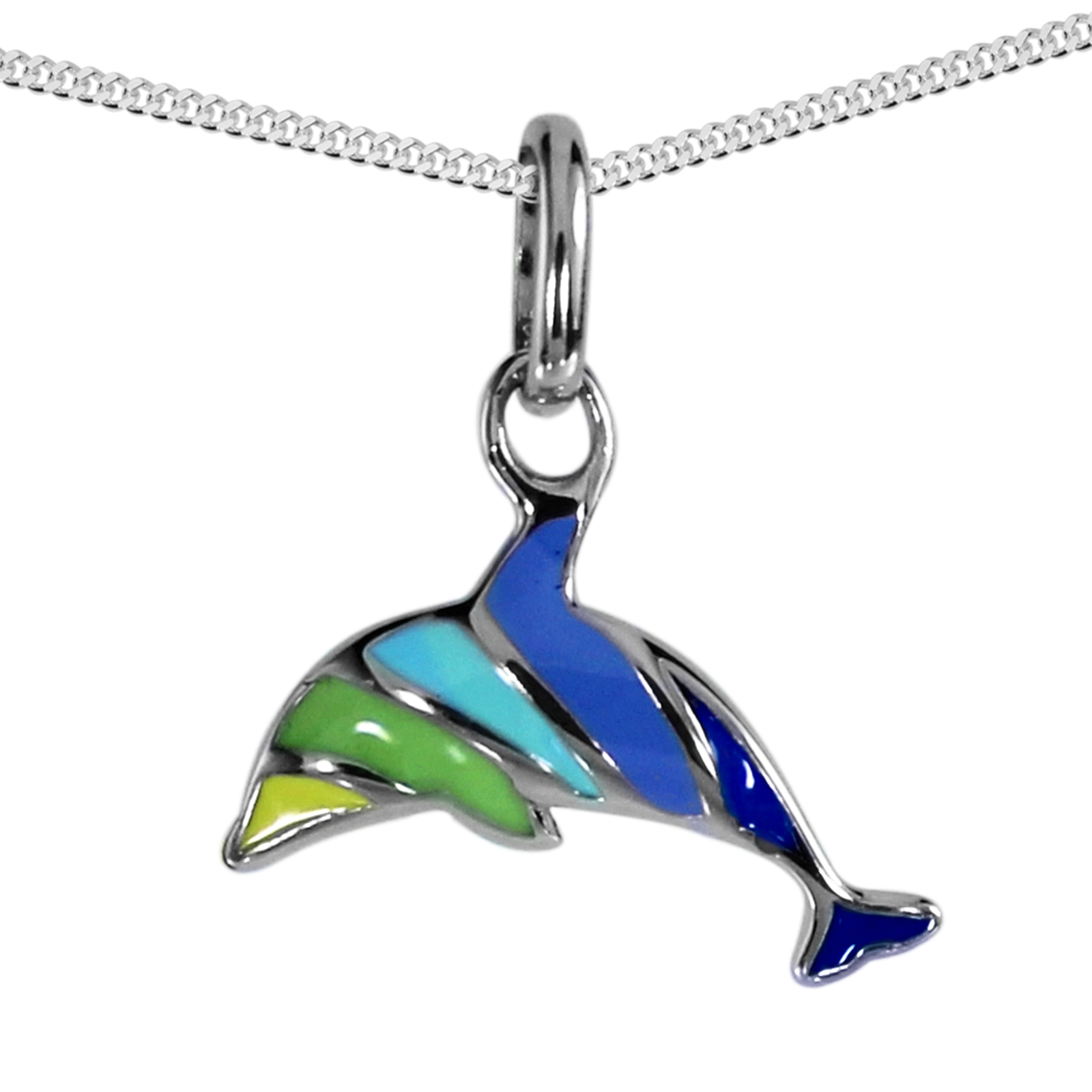 Kette mit Anhänger "Delfin", Silber 925/000 - Länge wählbar-    Kette mit Anhänger "Delfin", Silber 925/000 - Länge wählbar-