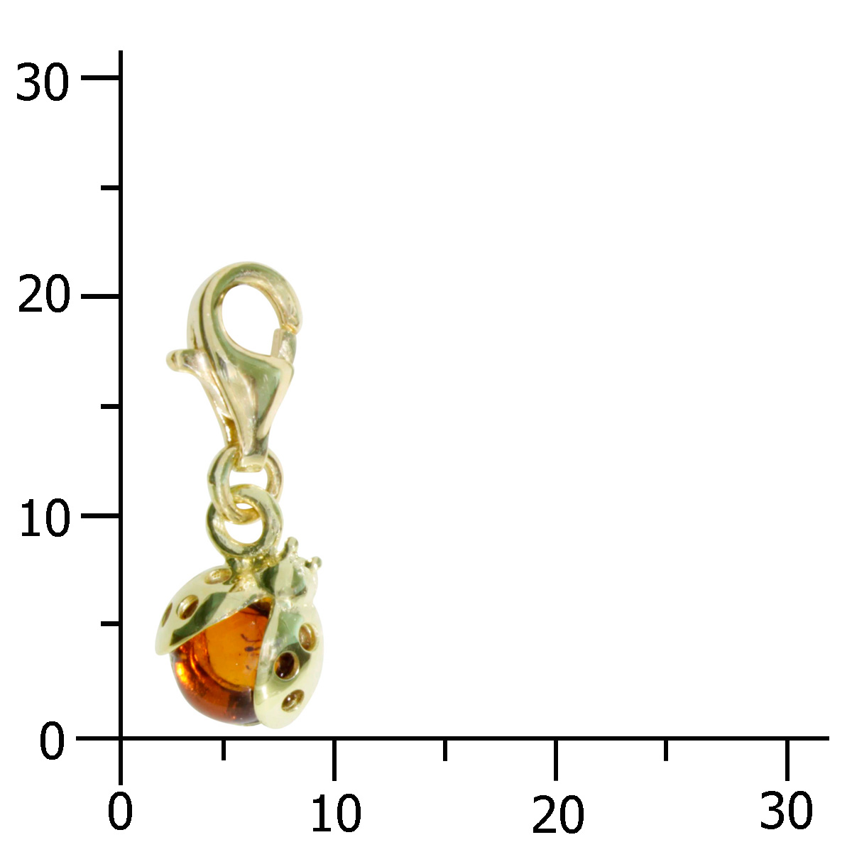 001-103652-0200k Charm Gold 333/000, kl. Marienkäfer, Bernstein