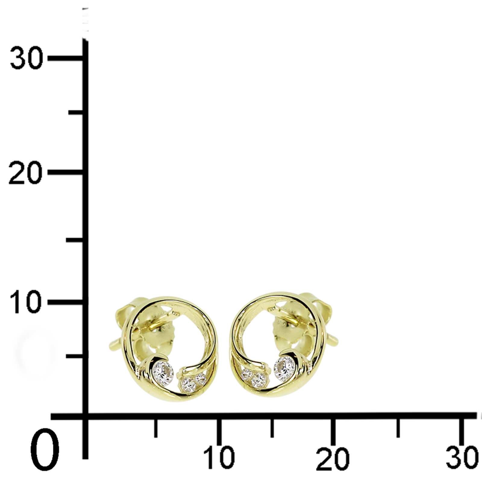 114-160010-0100kNPfW5YWilDa7O Ohrstecker Gold 333/000, Zirkonia