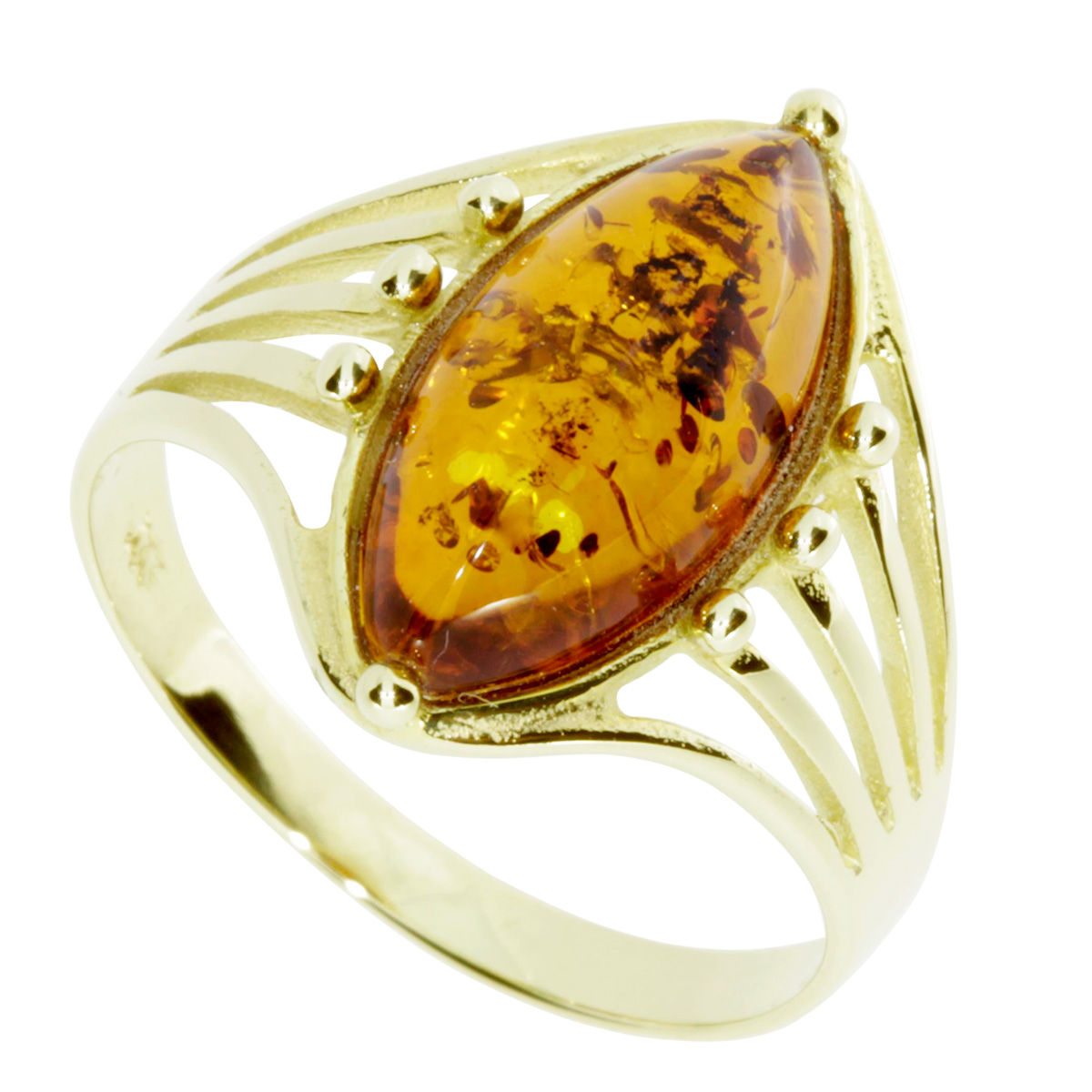 Ring Gold 333/000, Bernstein -Größe wählbar-