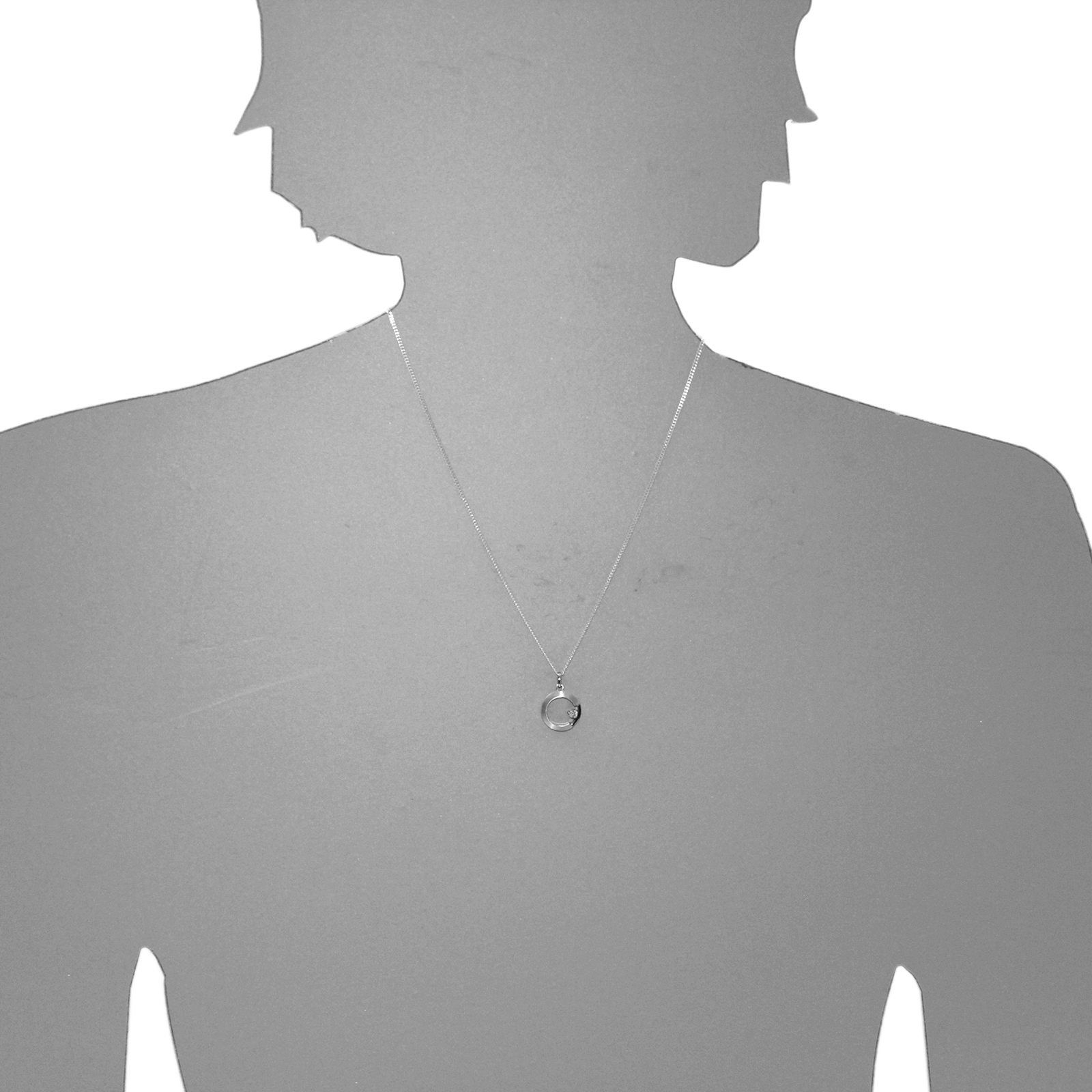 Kette mit Anhänger, Silber 925/000,  Zirkonia  -Länge wählbar-   Kette mit Anhänger, Silber 925/000,  Zirkonia  -Länge wählbar-
