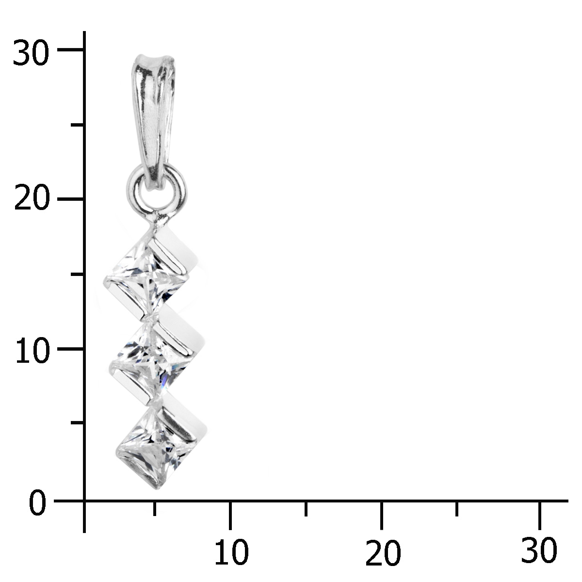 043-201663-0100k Anhänger Silber 925/000, Zirkonia, weiß