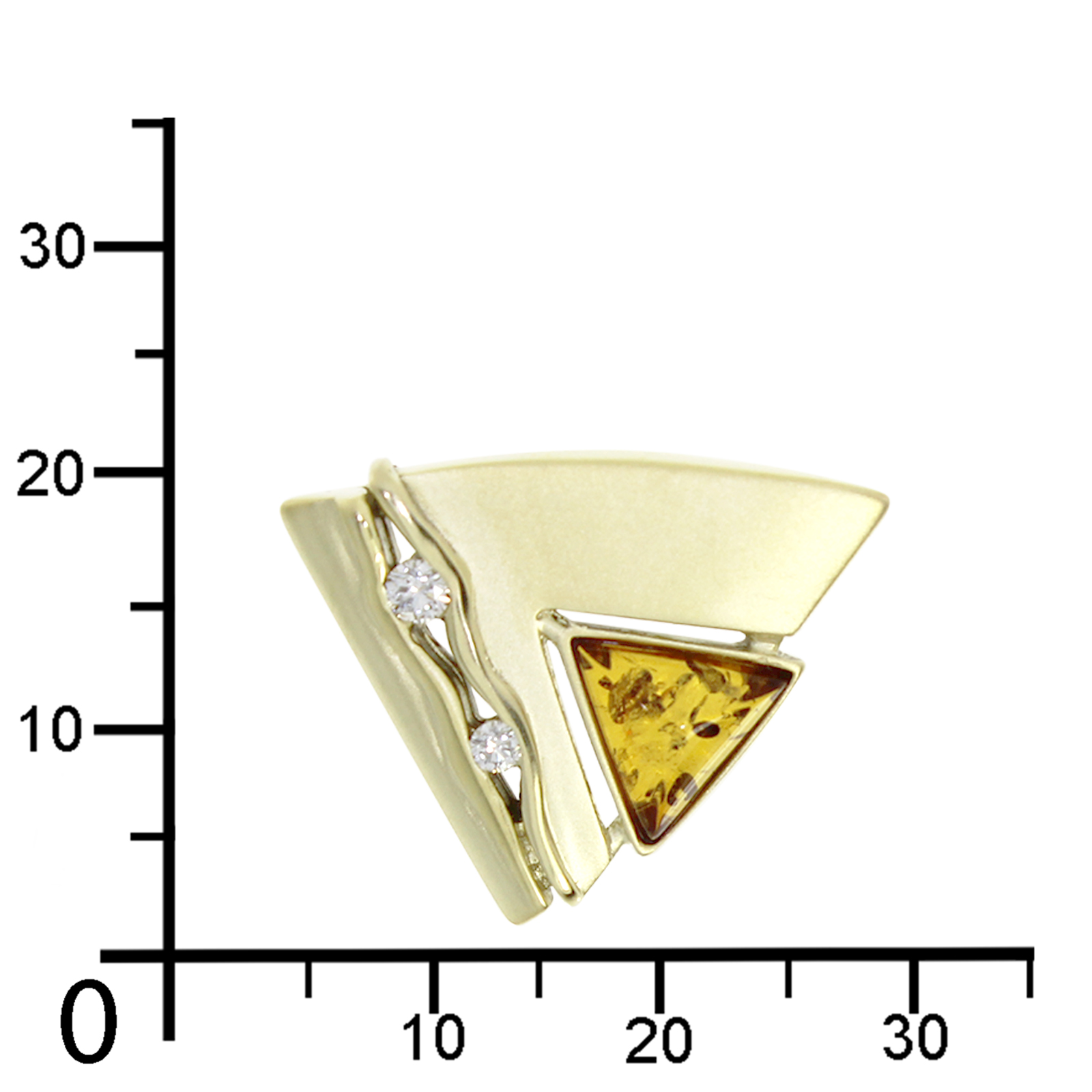 001-100578-0001k Anhänger Gold 333/000, Bernstein/Zirkonia
