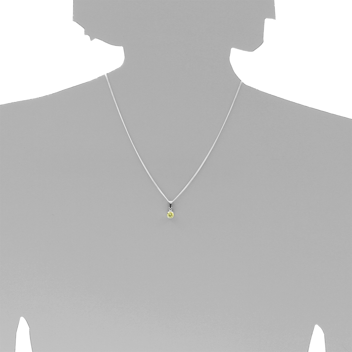001-203645-A242s Kette mit Anhänger Silber 925/000, 42 cm, Zirkonia-limette