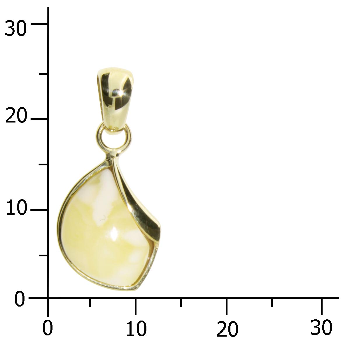 001-103640-0200k Anhänger Gold 333/000, Bernstein- Unikatstein
