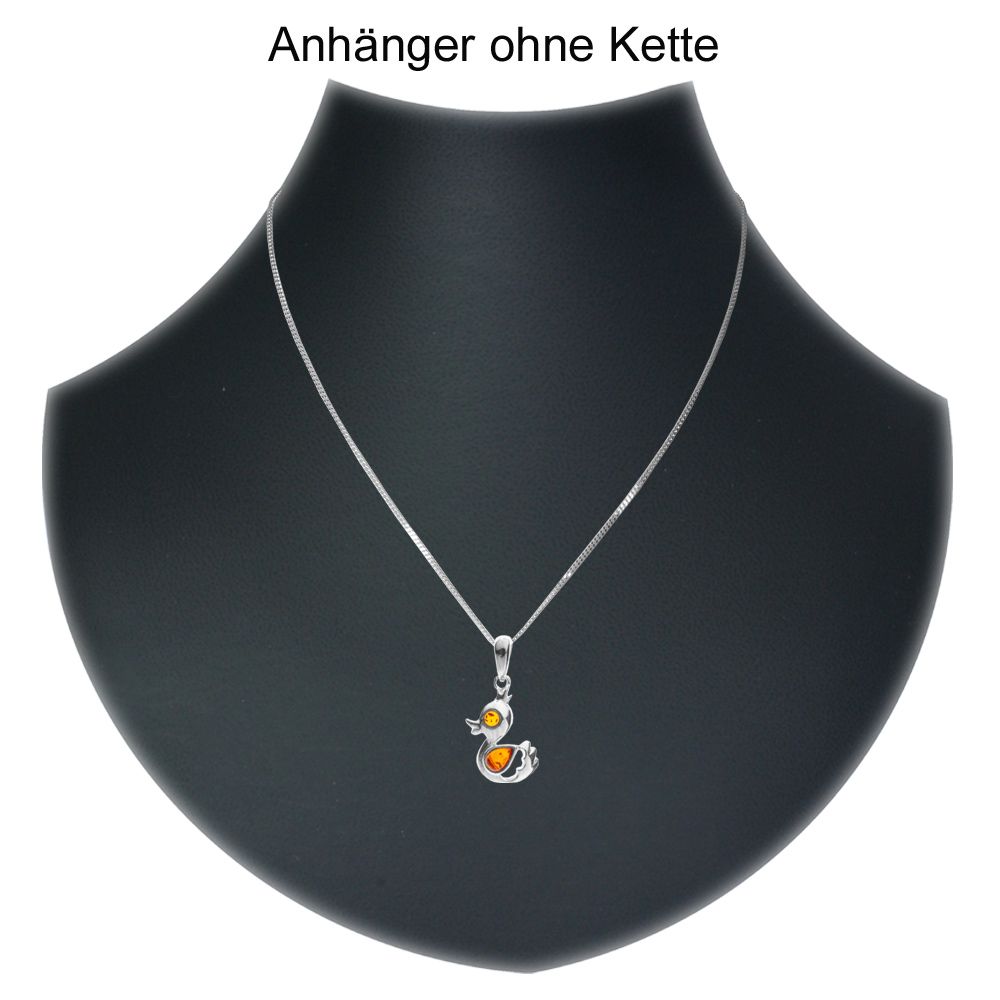 098-200130-01002AZXLTB9TXjbIN Anhänger Silber 925/000, Entchen, Bernstein