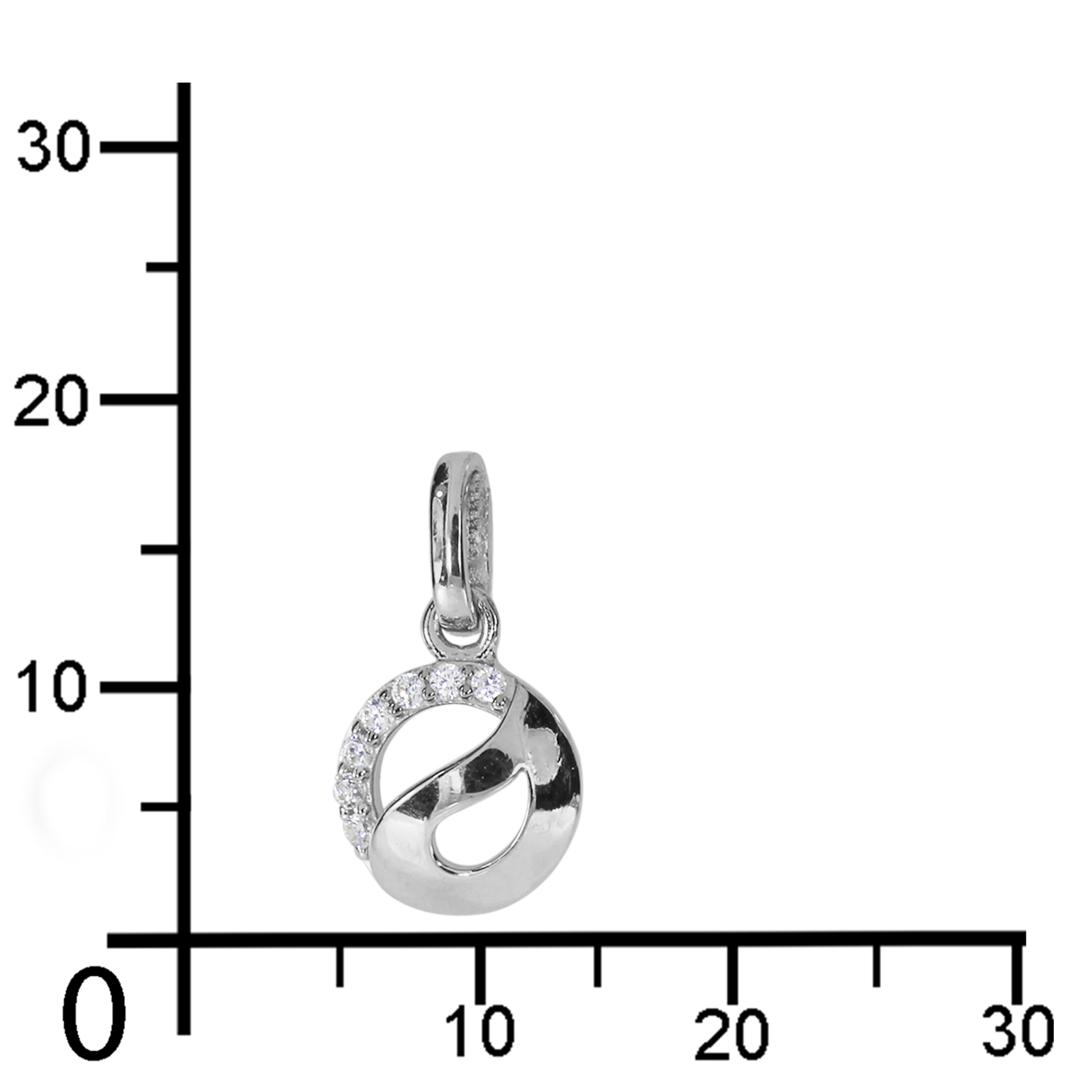 Anhänger, Silber 925/000, Zirkonia   Anhänger, Silber 925/000, Zirkonia