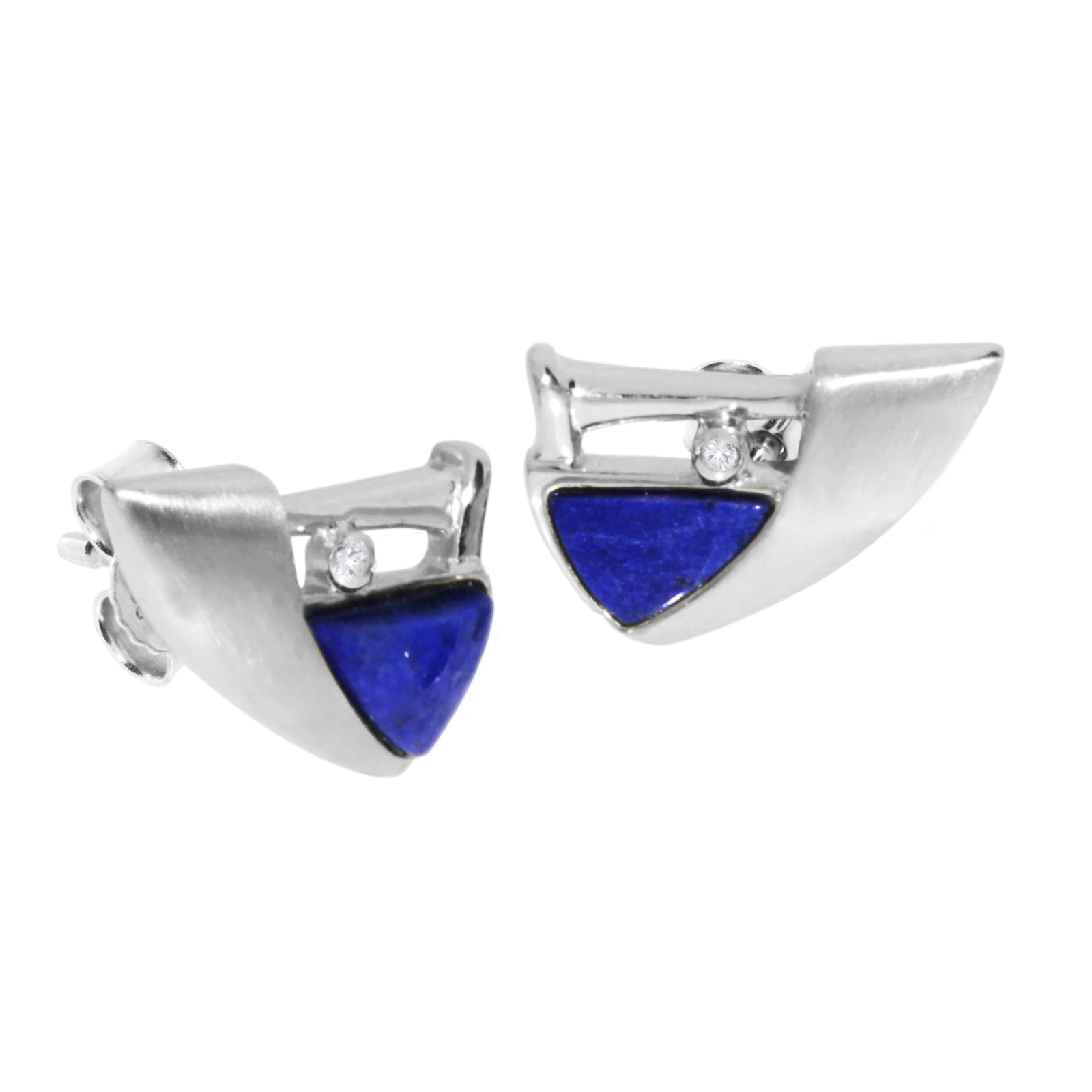 Ohrstecker Silber 925/000, Lapis/Zirkonia  Ohrstecker Silber 925/000, Lapis/Zirkonia