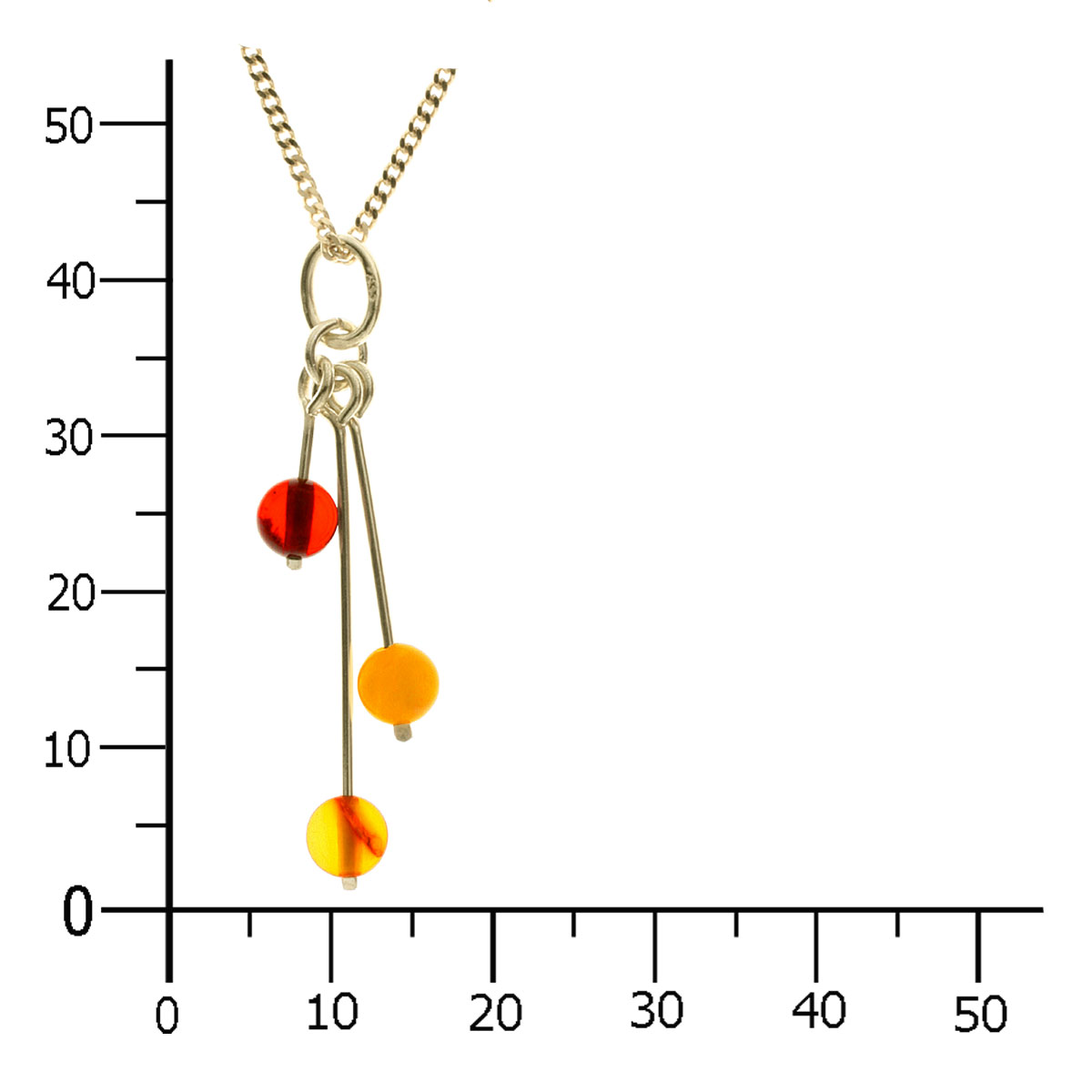 001-103579-1100k Kette mit Anhänger Gold 333/000, Bernstein  -Länge wählbar-