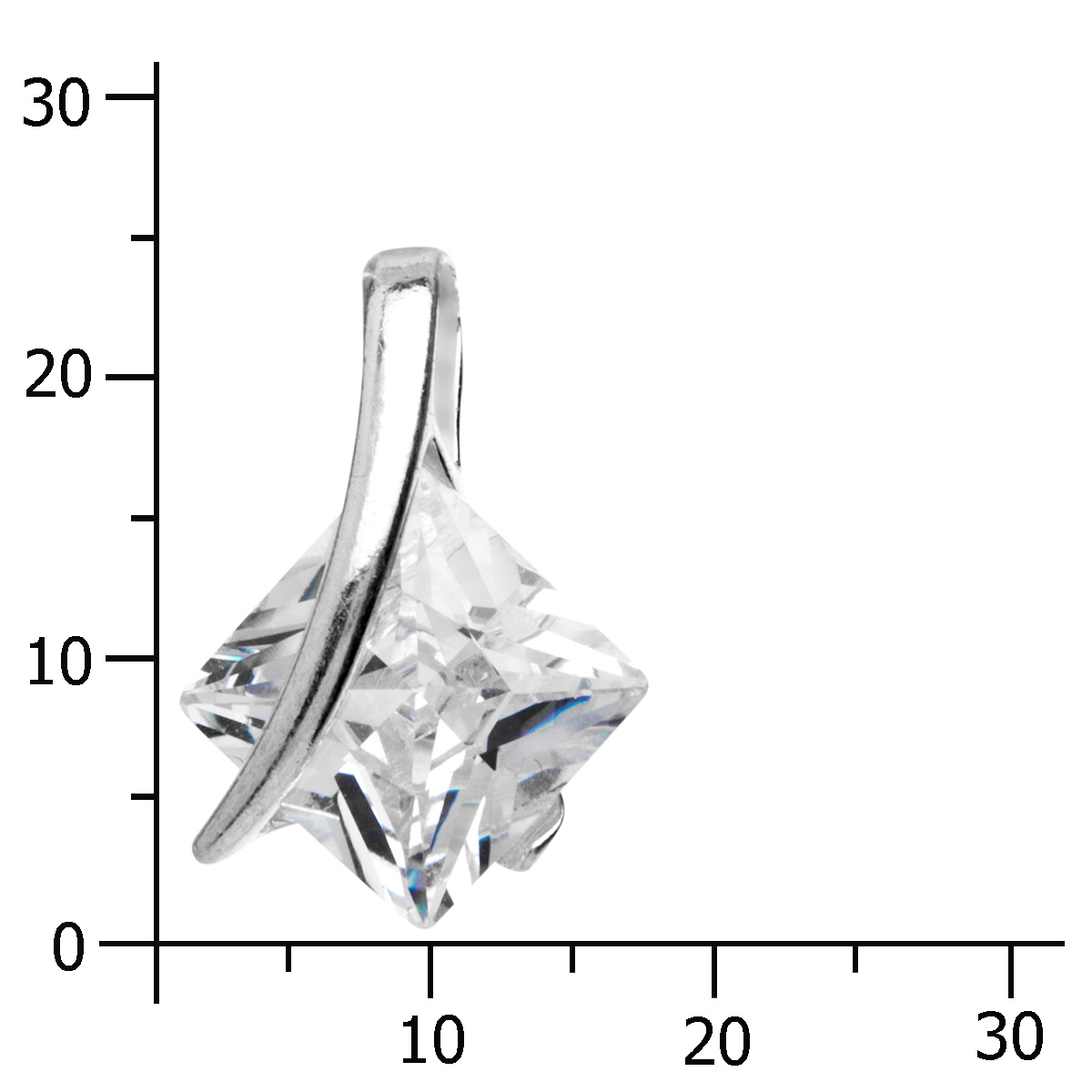 043-201724-0100k Anhänger Silber 925/000, Zirkonia, weiß
