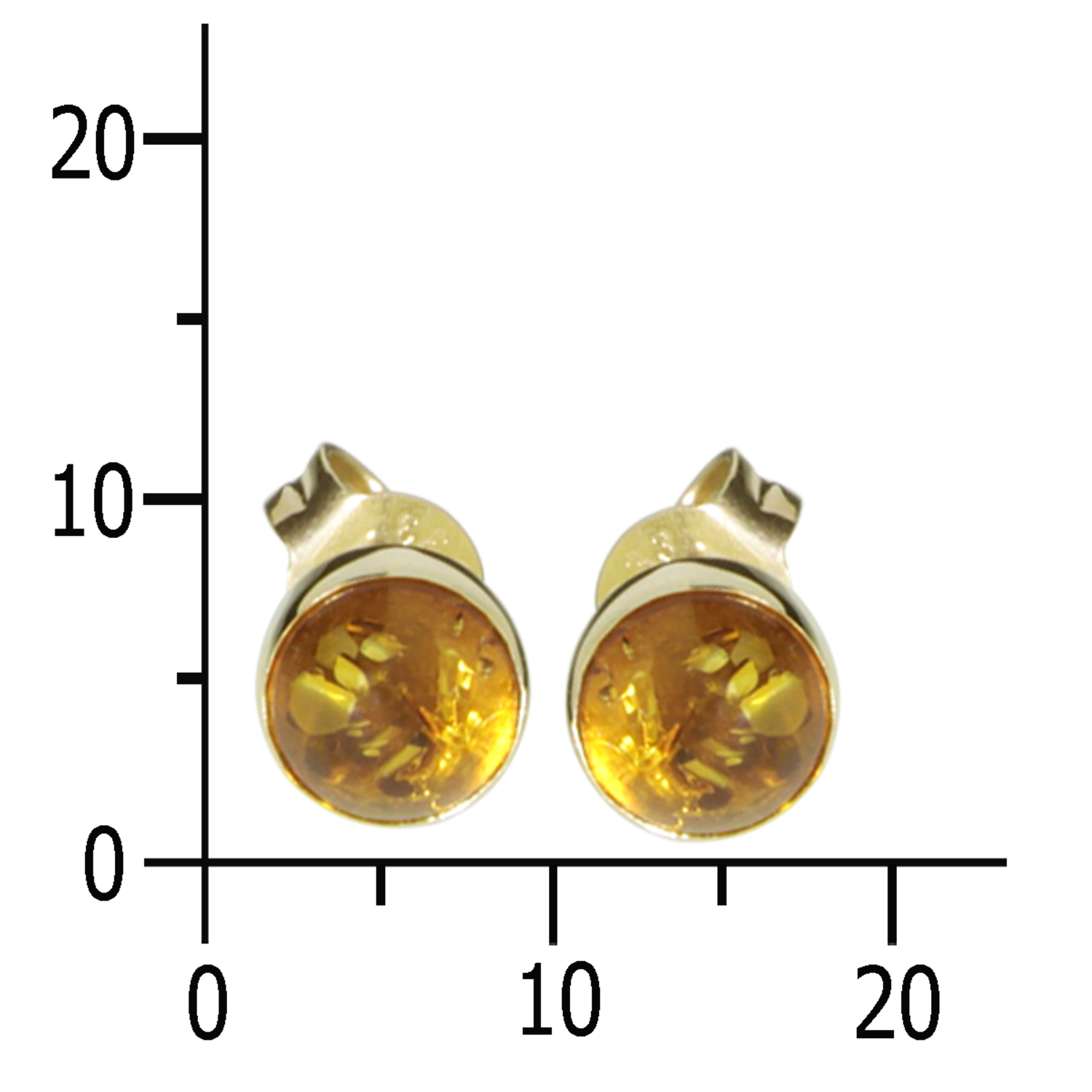 001-163280-0004k Ohrstecker Gold 333/000, Bernstein 6 mm