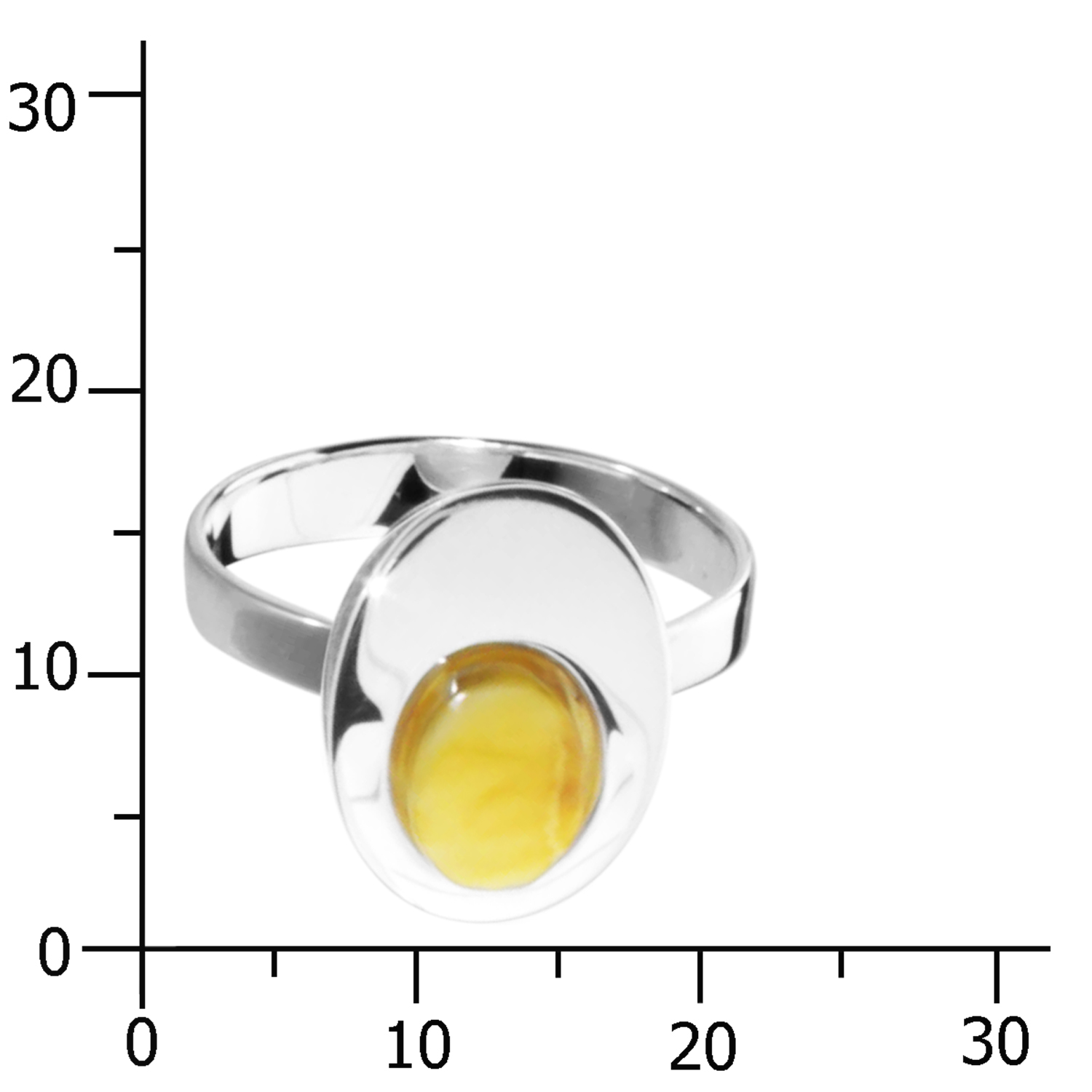 Ring Silber 925/000, Bernstein-Unikat -Größe wählbar-