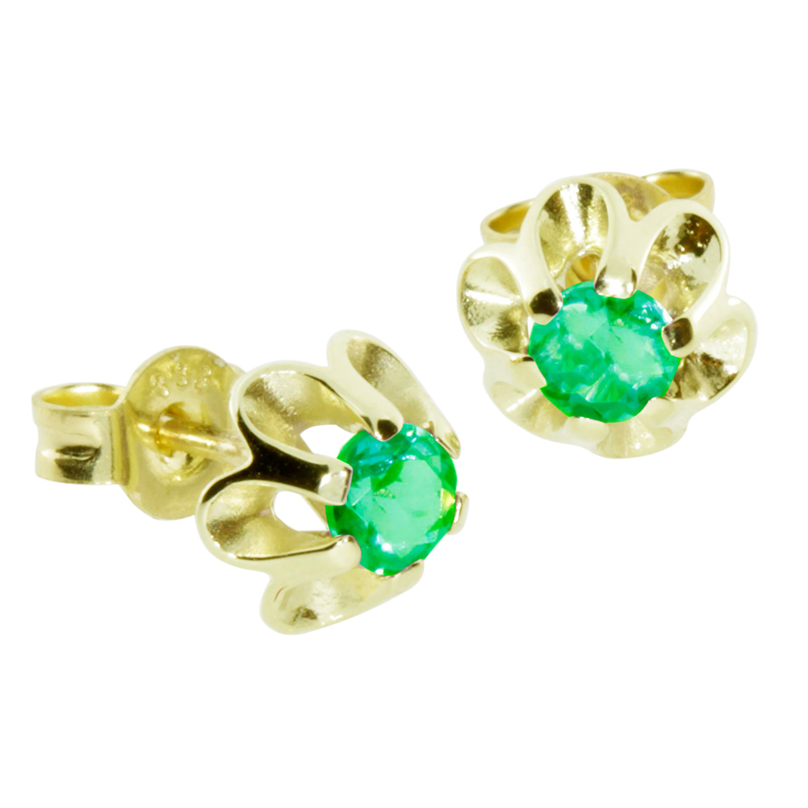 Ohrstecker Gold 333/000, sy. Smaragd