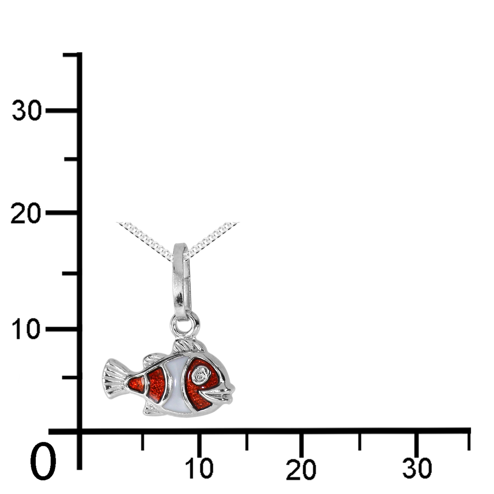 Kette mit Anhänger "Fisch", Silber 925/000 - Länge wählbar-      Kette mit Anhänger "Fisch", Silber 925/000 - Länge wählbar-