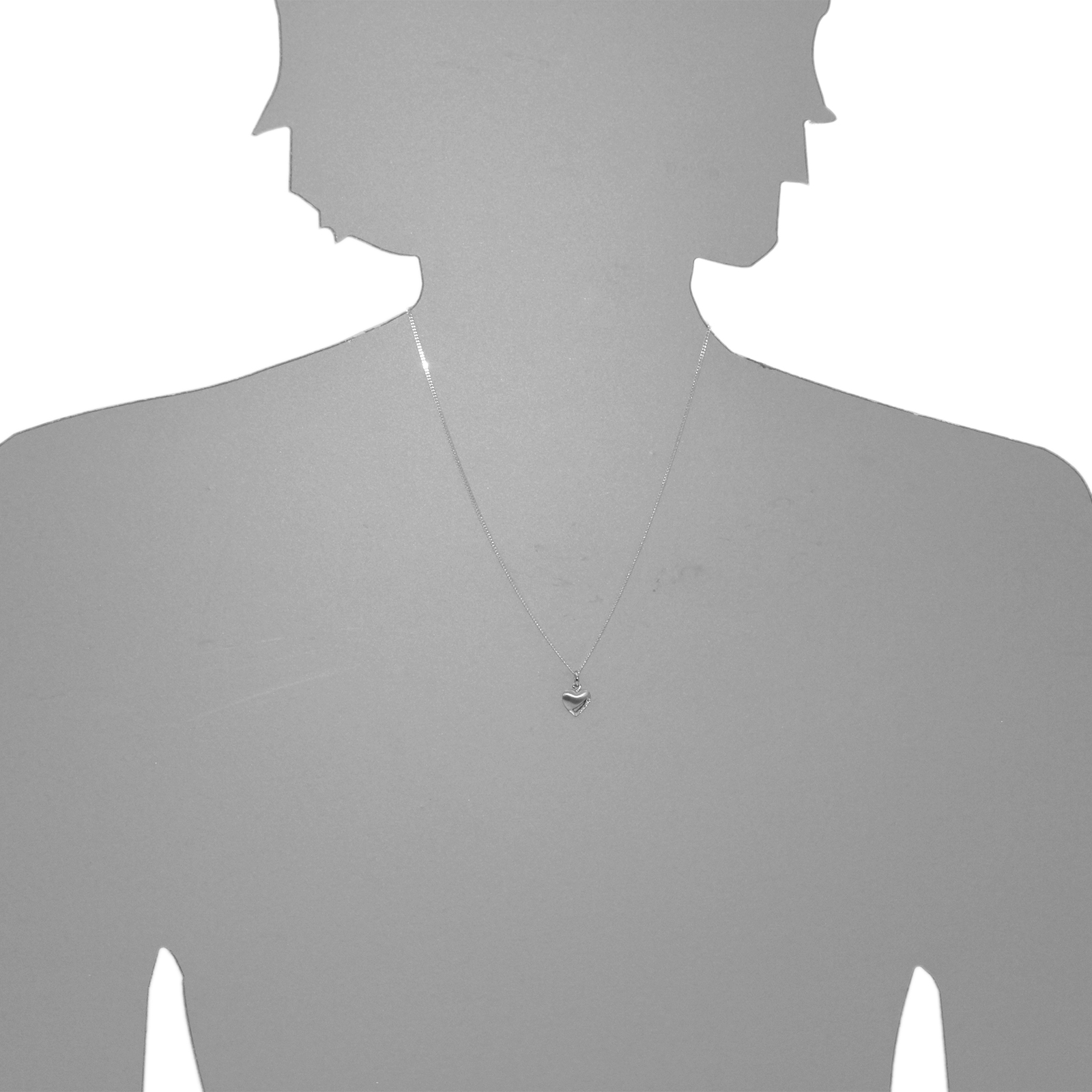 Kette mit Anhänger "Herz" Silber 925/000,  Zirkonia -Länge wählbar-     Kette mit Anhänger "Herz" Silber 925/000,  Zirkonia -Länge wählbar-
